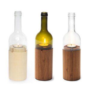 Skandinavische Weihnachtsdekoration für Magic Moments 5 side by side Weinwindlicht – oben Glas, unten Holz. Für natürliche, skandinavische Weihnachtsdekoration mit Charme.