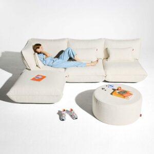 Das modulare Fatboy Sumo Sofa ist perfekt für jeden Raum. Ein pflegeleichtes Loungemöbel aus weichem Bouclé.