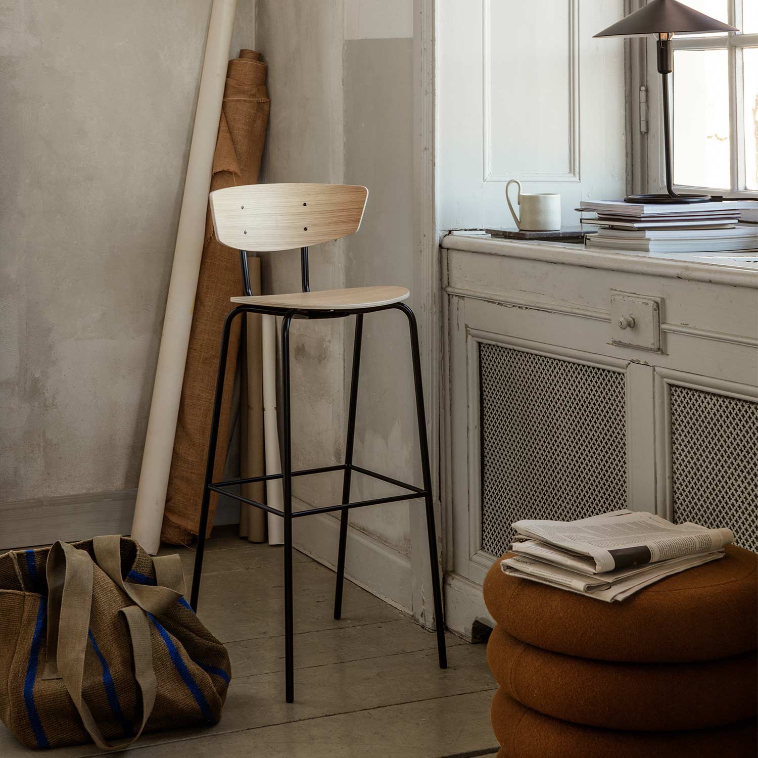 ferm living herman barhocker eiche weiss 81541