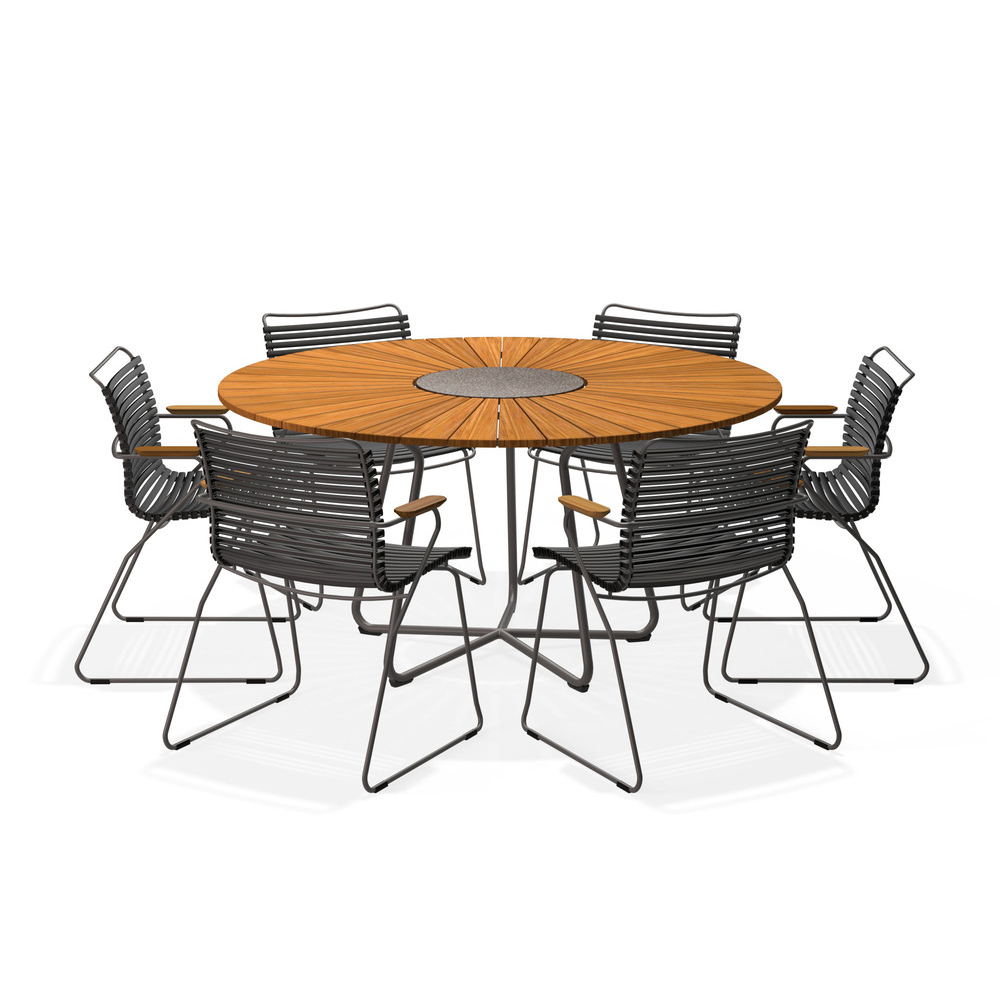 HOUE – Set Circle Ø150 cm + 6x Click Sessel schwarz