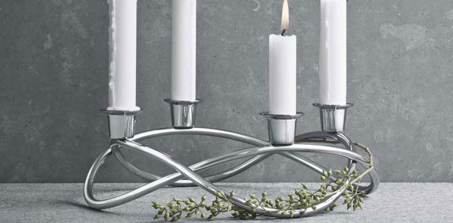 Georg Jensen Weihnachtsdeals Kerzenhalter silber
