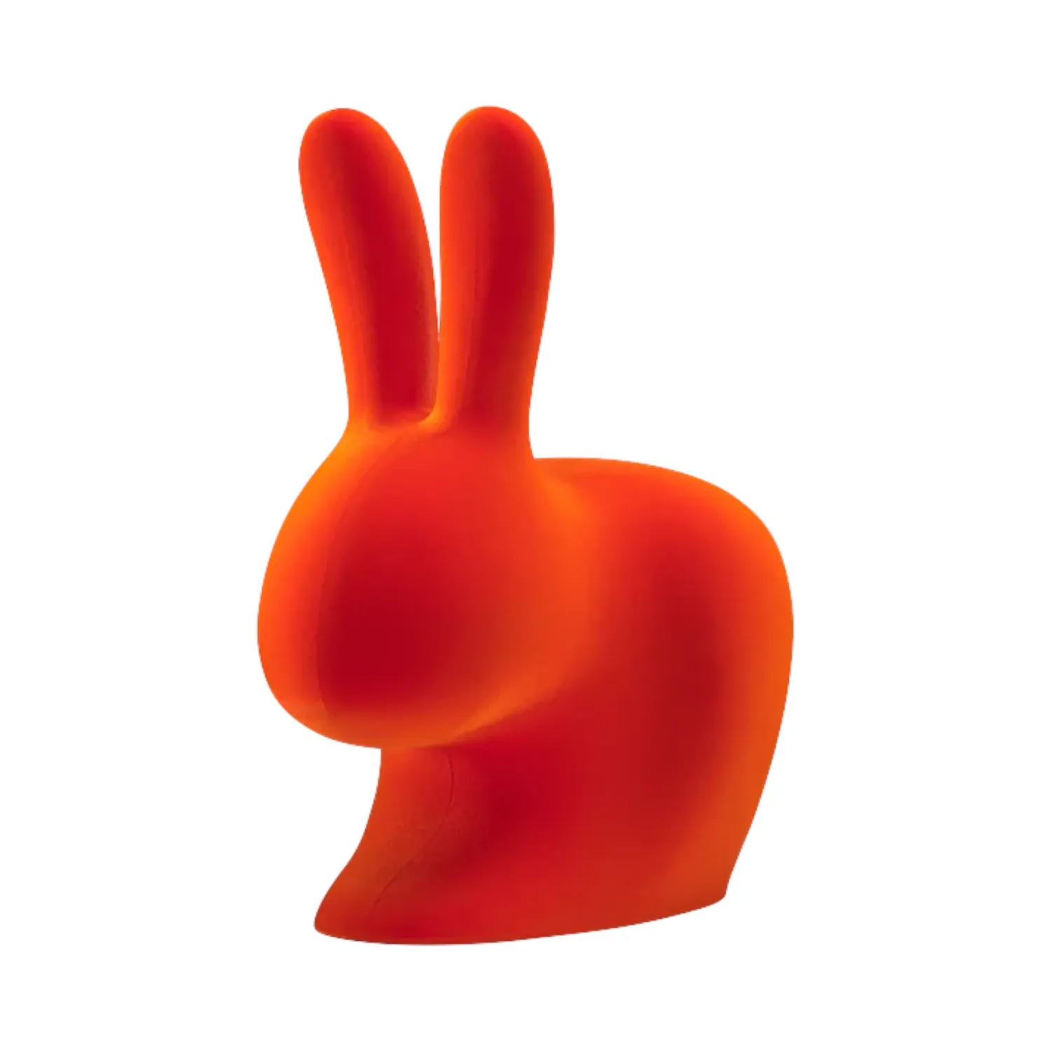 Qeeboo - Rabbit Stuhl Baby Velvet Finish orange