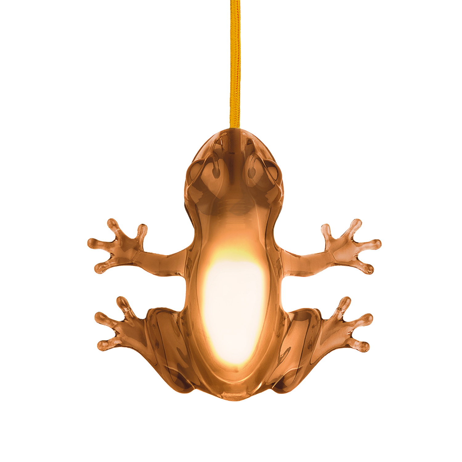 qeeboo hungry frog leuchte amber 100277