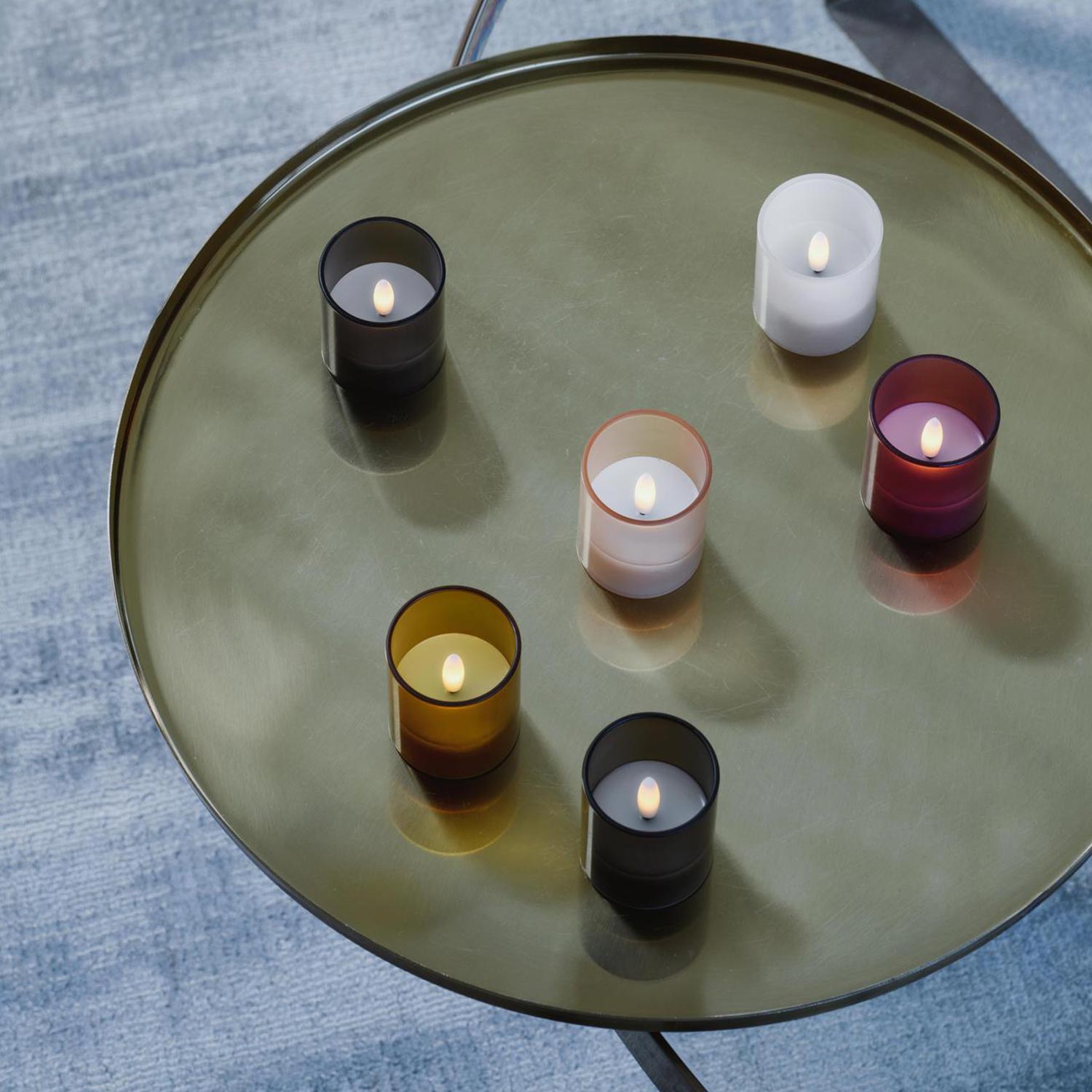 Moods&More - LED-Hurricane-Kerzen 2er-Set charcoal