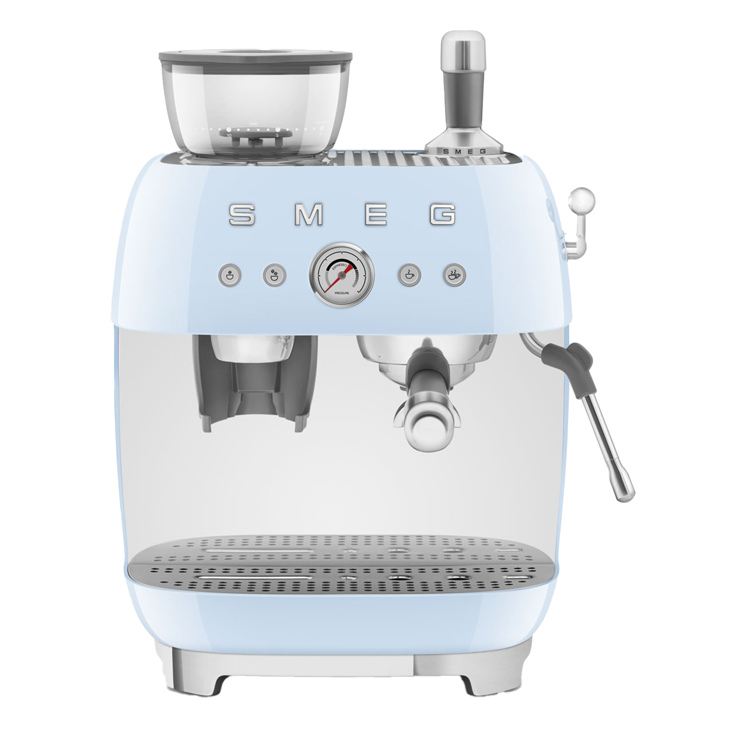 smeg egf03 siebtraeger espressomaschine pastell blau 95358