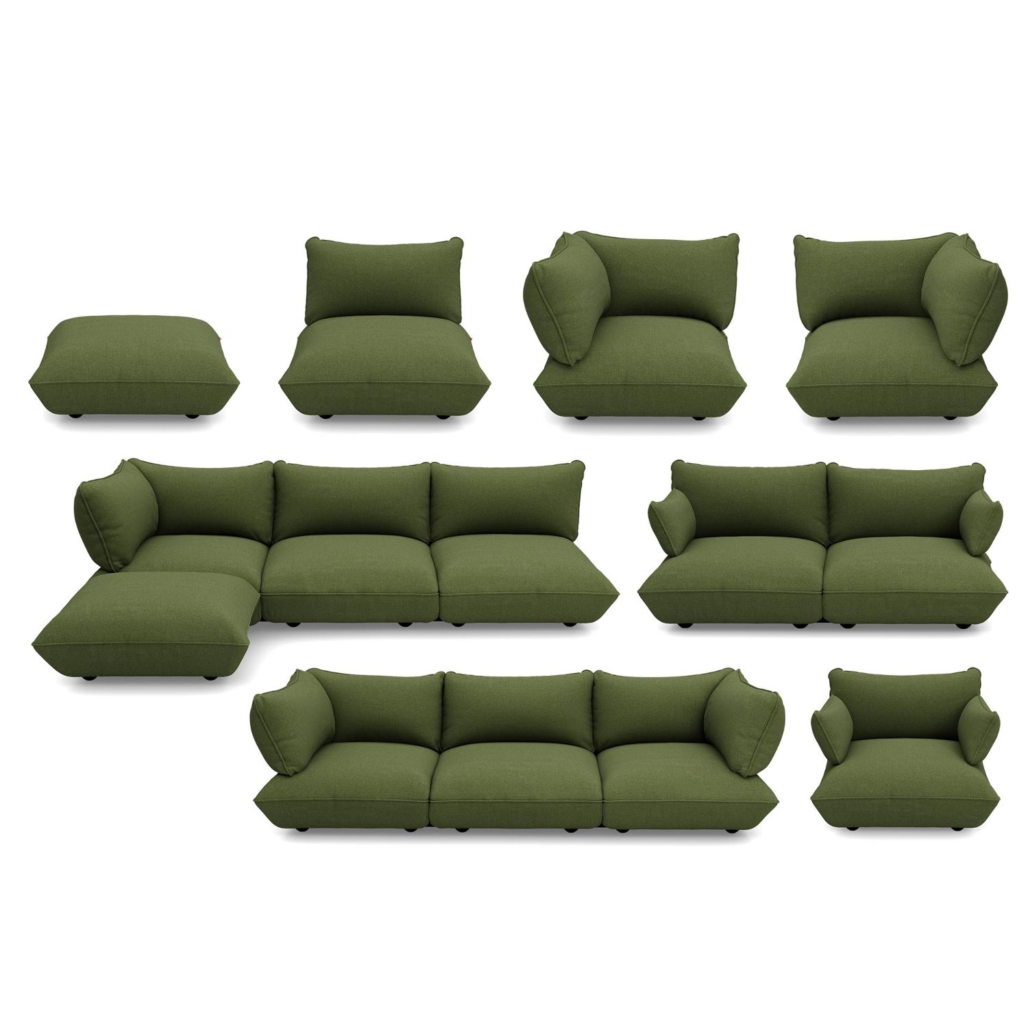Fatboy - Sumo Hocker Bouclé recycled leaf green
