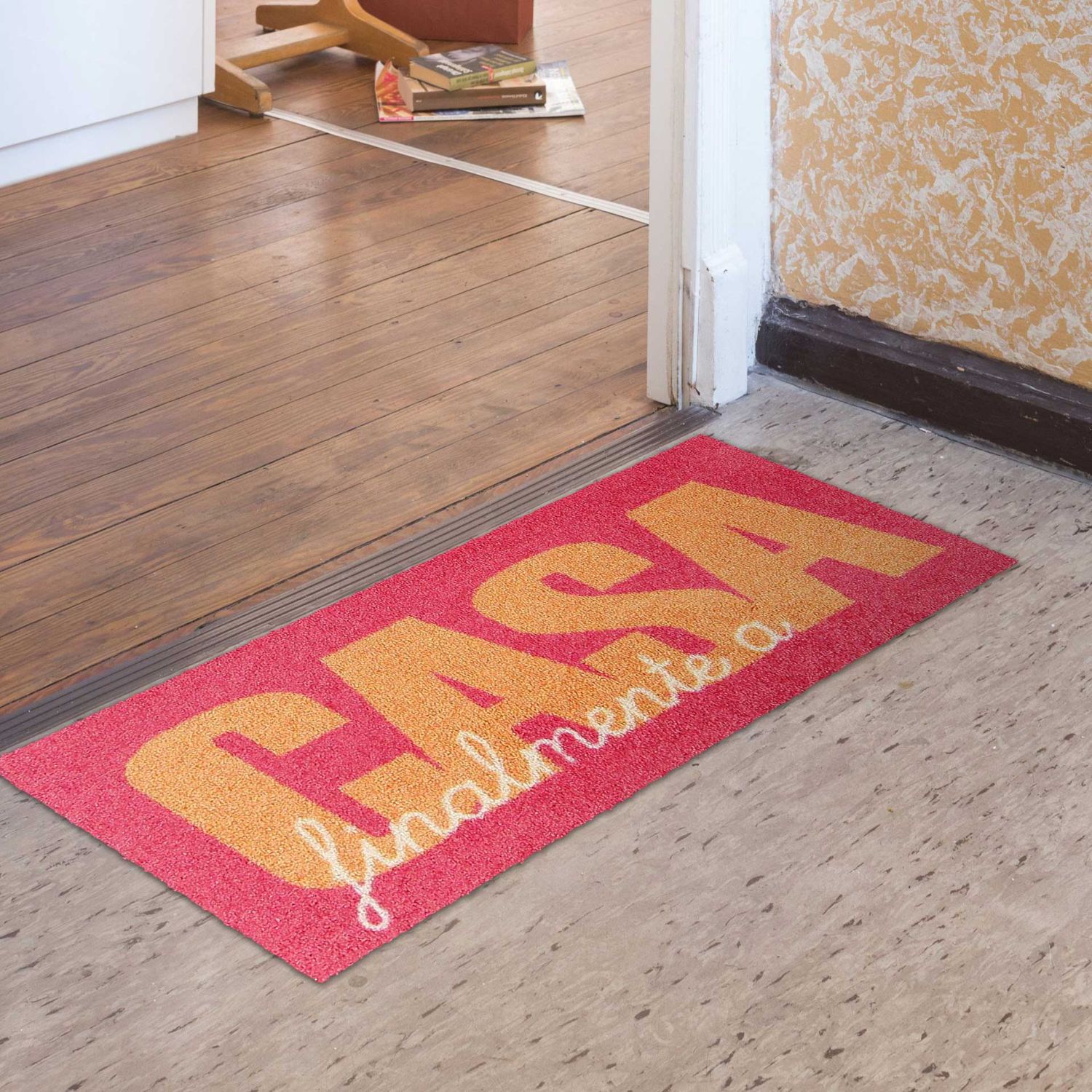 Salonlöwe - Casa Type pink-orange 30x75 cm Fußmatte