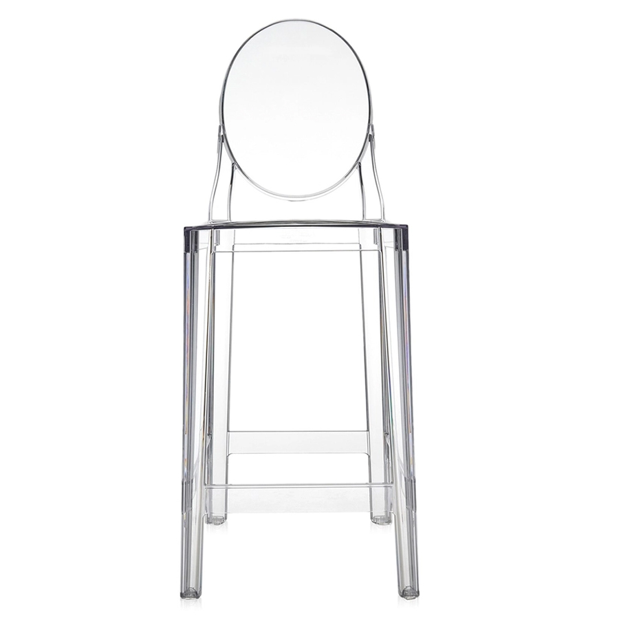 kartell one more barhocker 65cm kristall frontal 102426