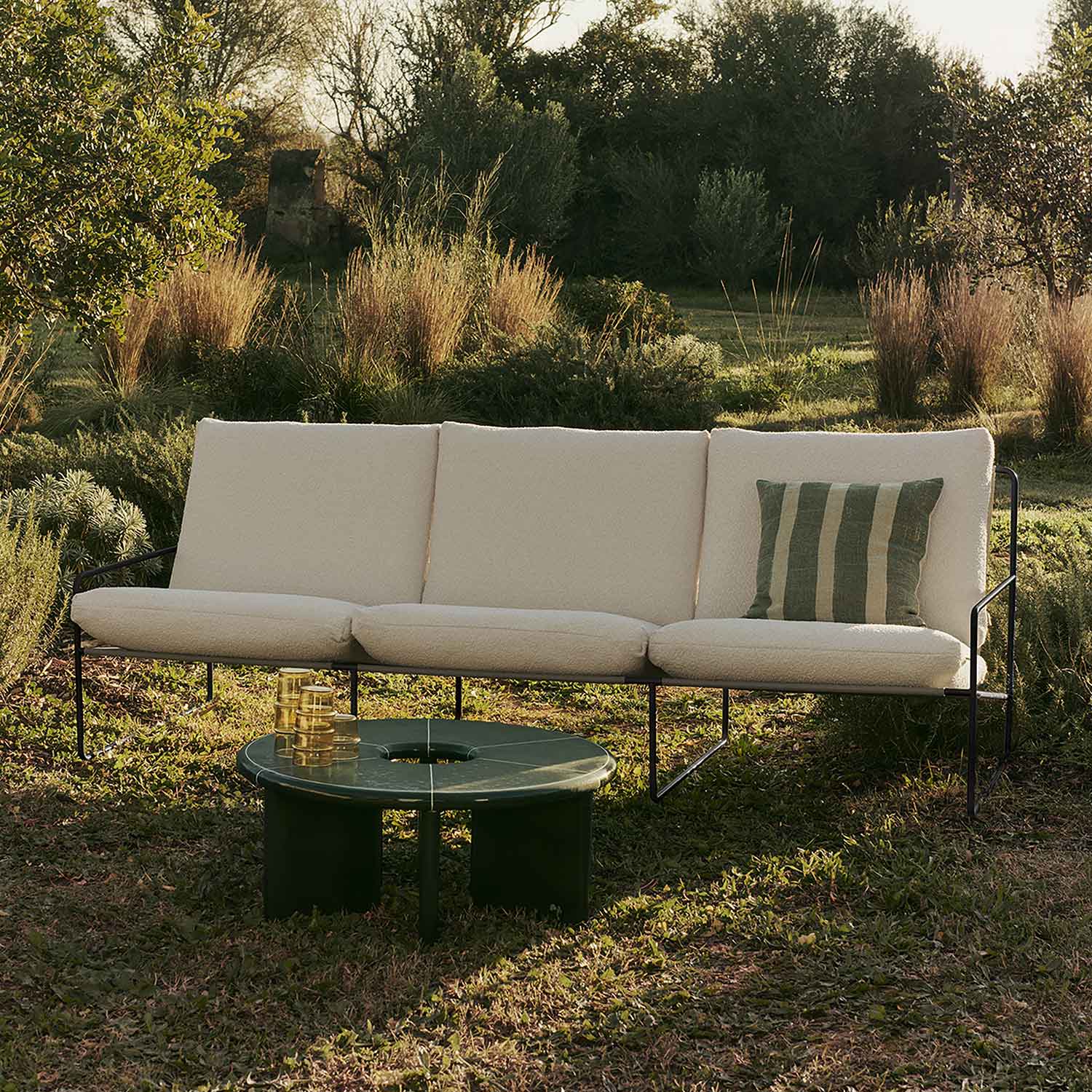 Ferm Living - Desert 3-Sitzer Sofa black/Dolce dark sand