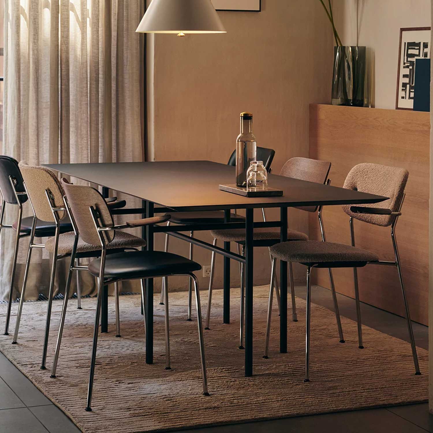 Audo - Co Dining Chair Chrom Vollpolster Bouclé 2