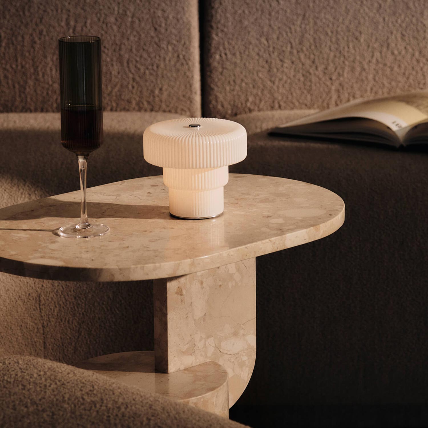 Ferm Living - Ripple portable Lampe H10 weiß