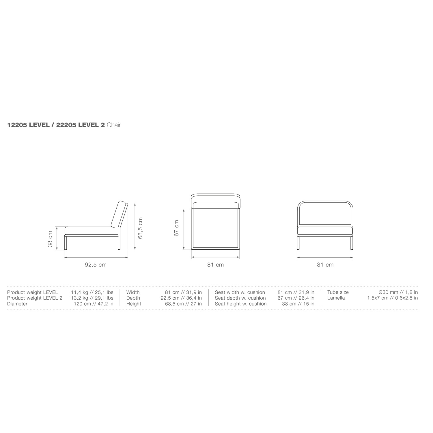 houe level chair abmessungen 93171