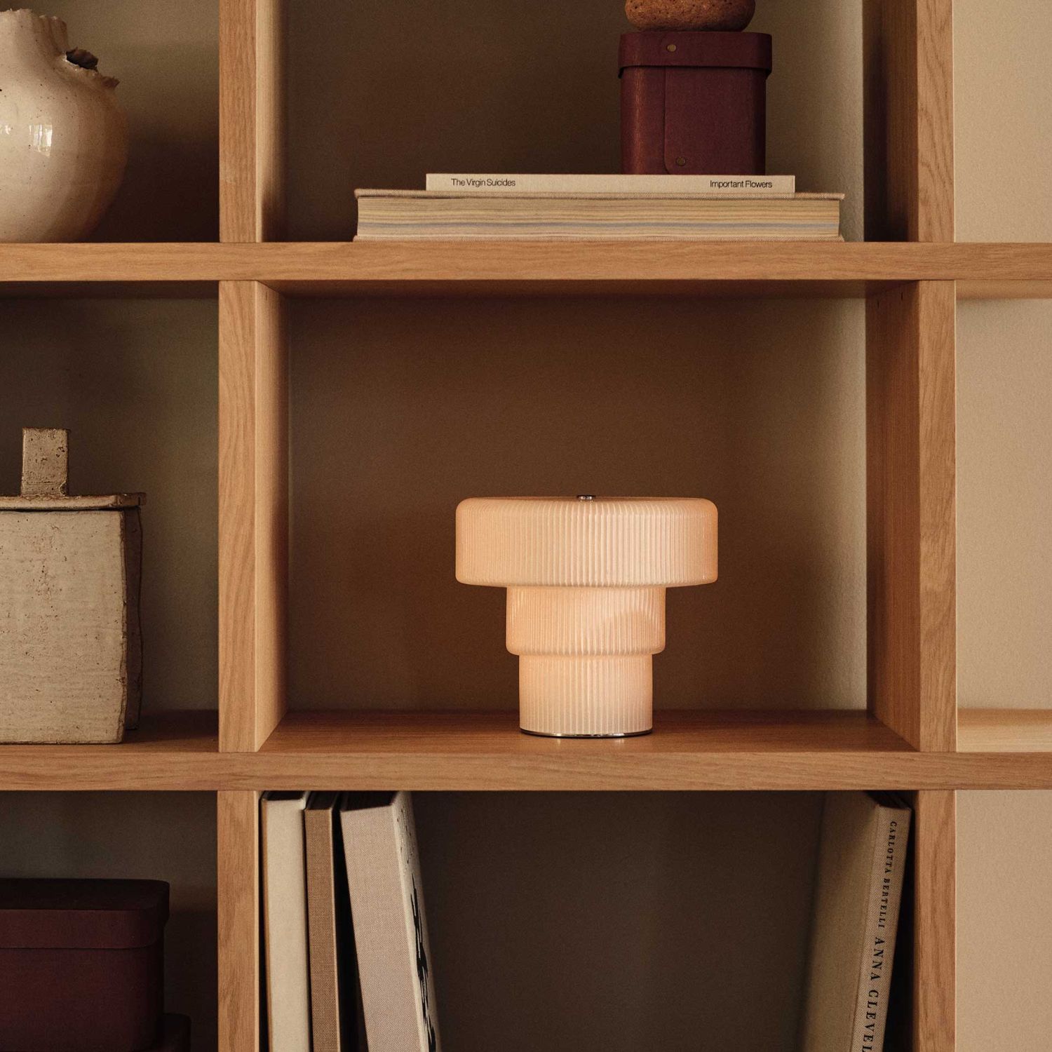 Ferm Living - Ripple portable Lampe H16,5 weiß