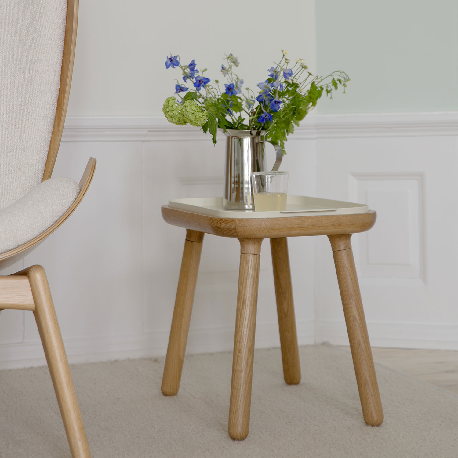 UMAGE paff table hoch oak pearl white mit blumen 102883