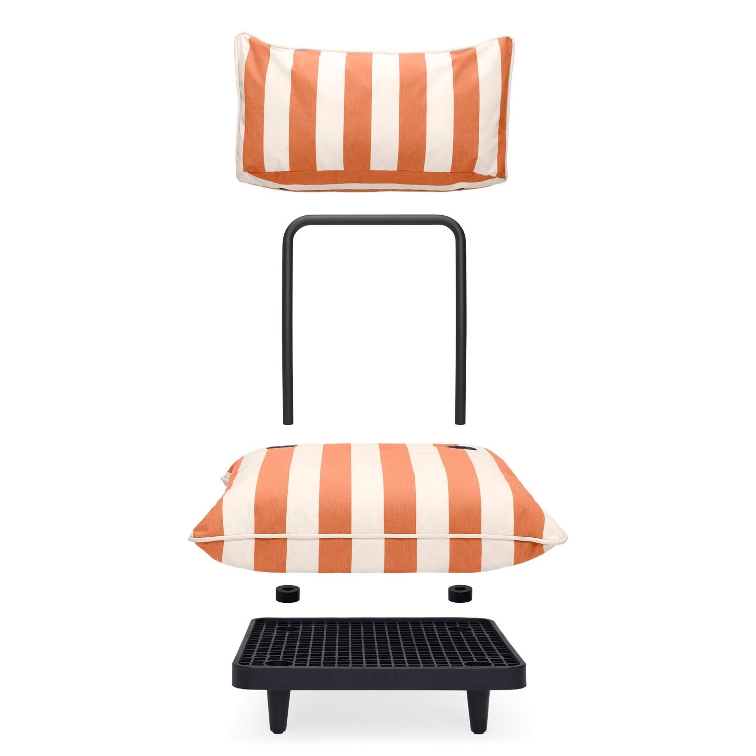 Fatboy - Paletti Stripe Orange Creme Sitzecke rechts