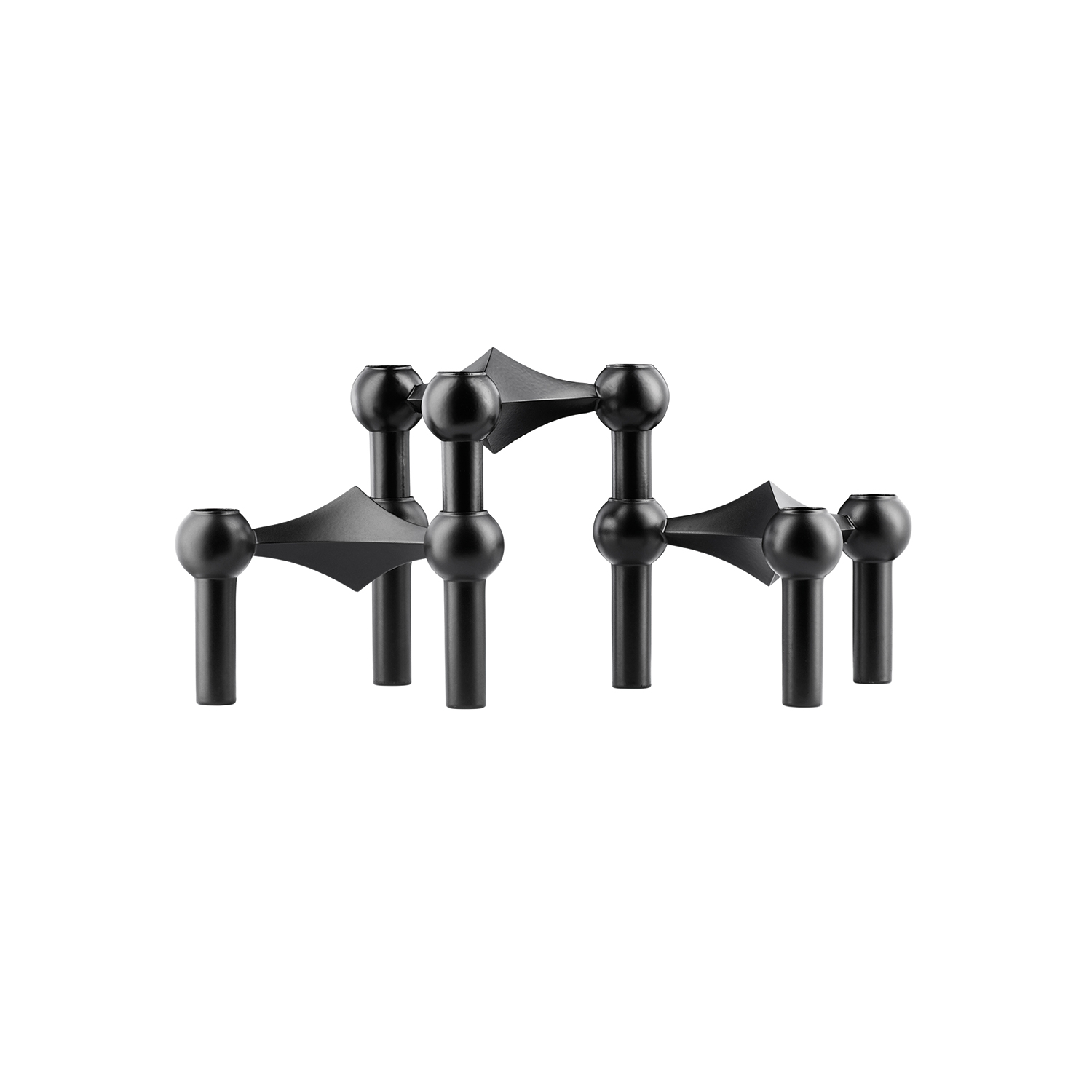stoff nagel kerzenhalter set schwarz 78265