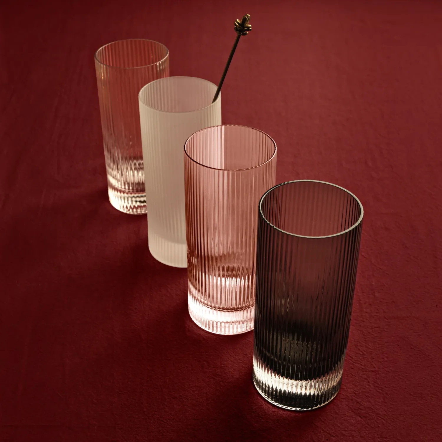 Ferm Living - Ripple Highball Gläser 2er Set blush