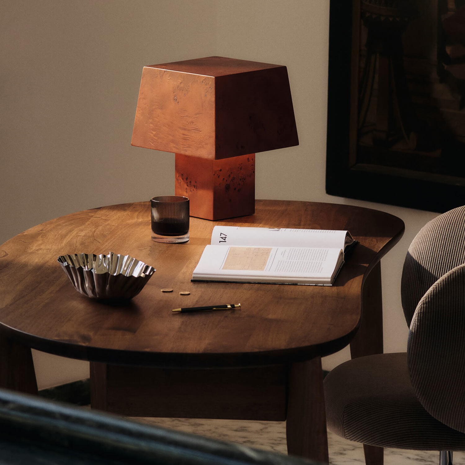 Ferm Living - Burl Tischleuchte dark stained