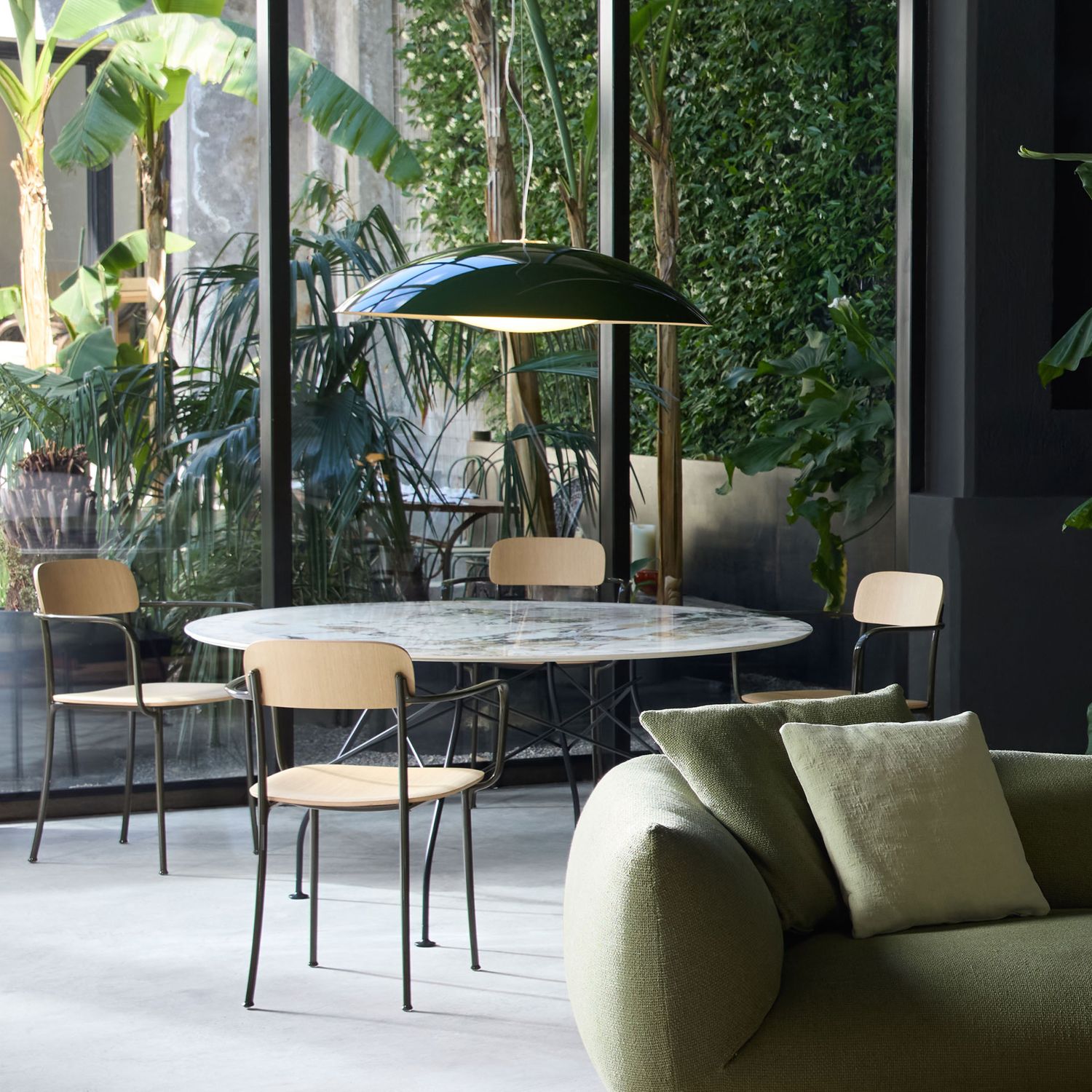 Kartell - Savoia Kleiner Holzsessel Eiche hell/grün