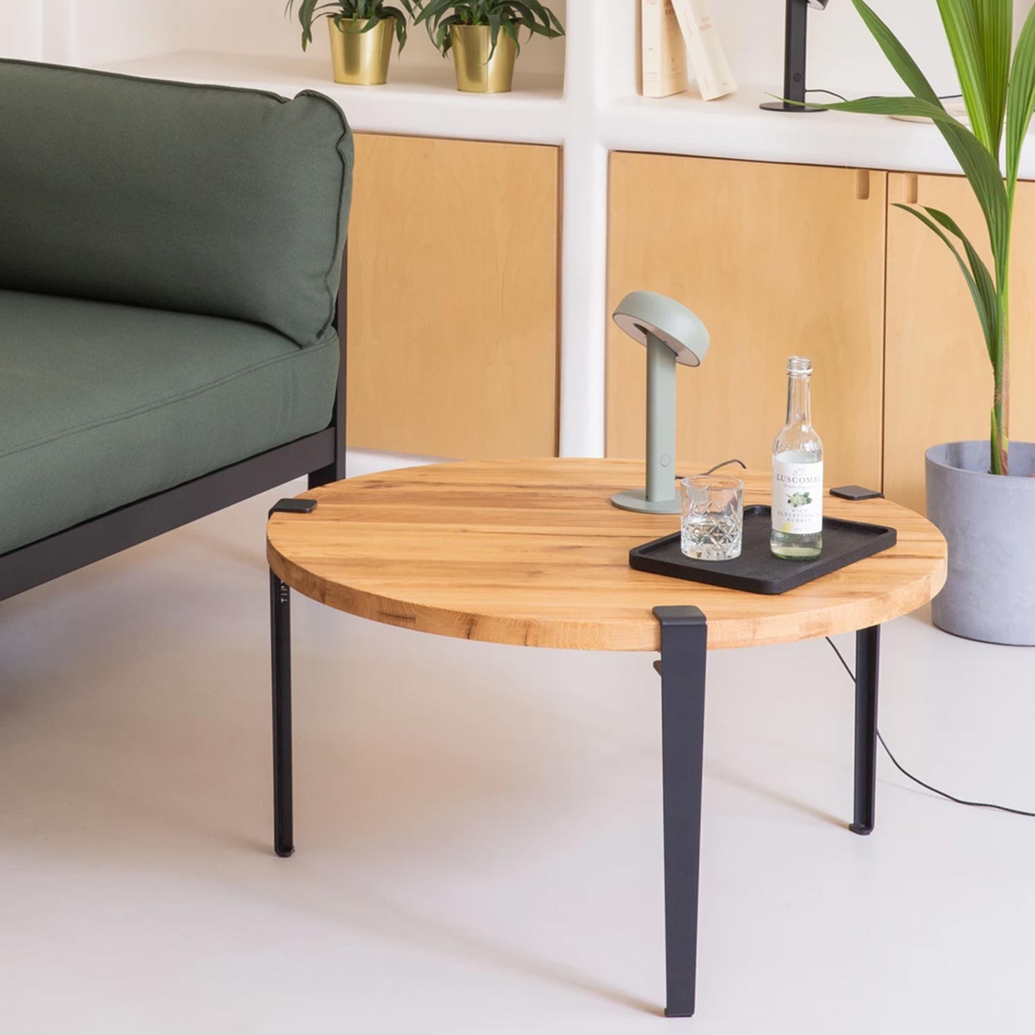 Tiptoe - Couchtisch rund Ø 80 cm recycelt graphitschwarz