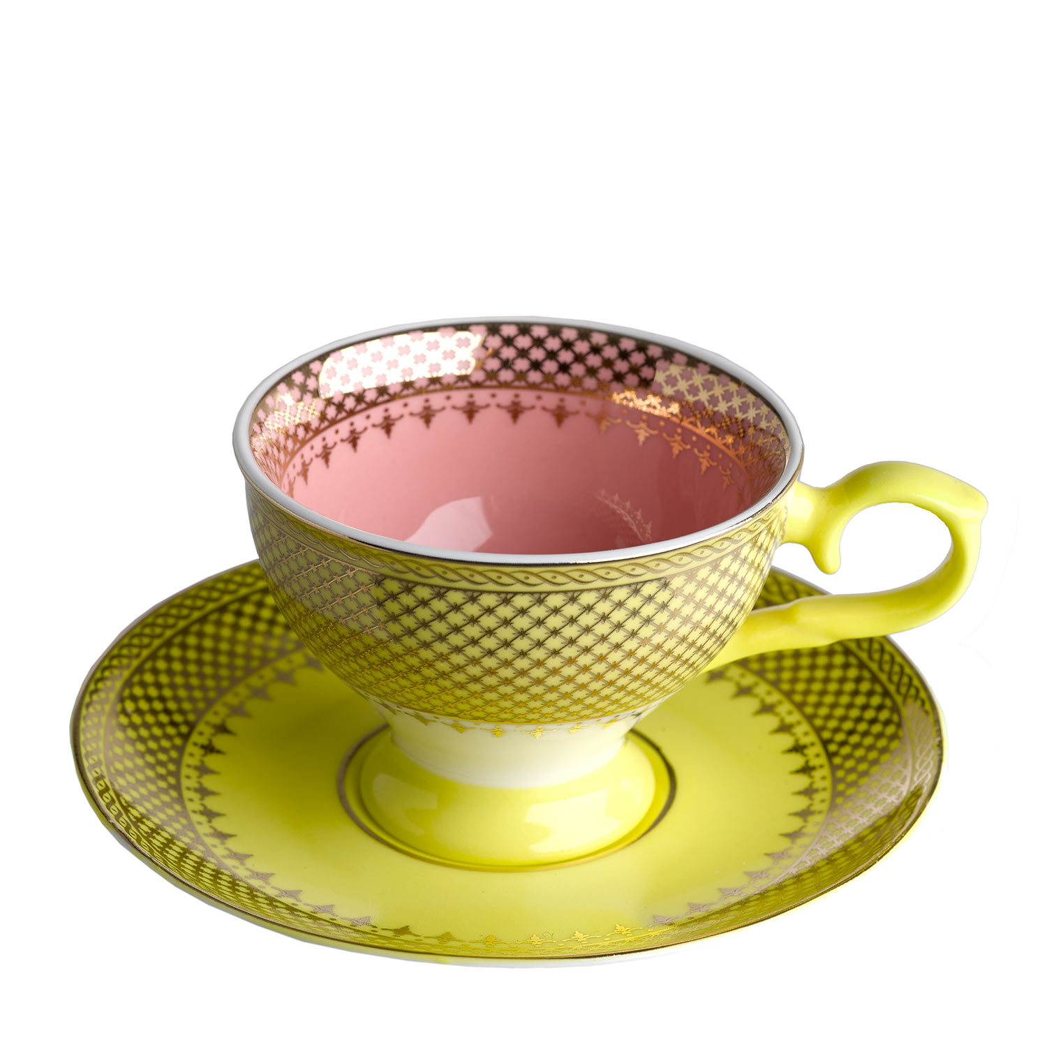 pols potten grandma espresso tassen gelb rosa 97750