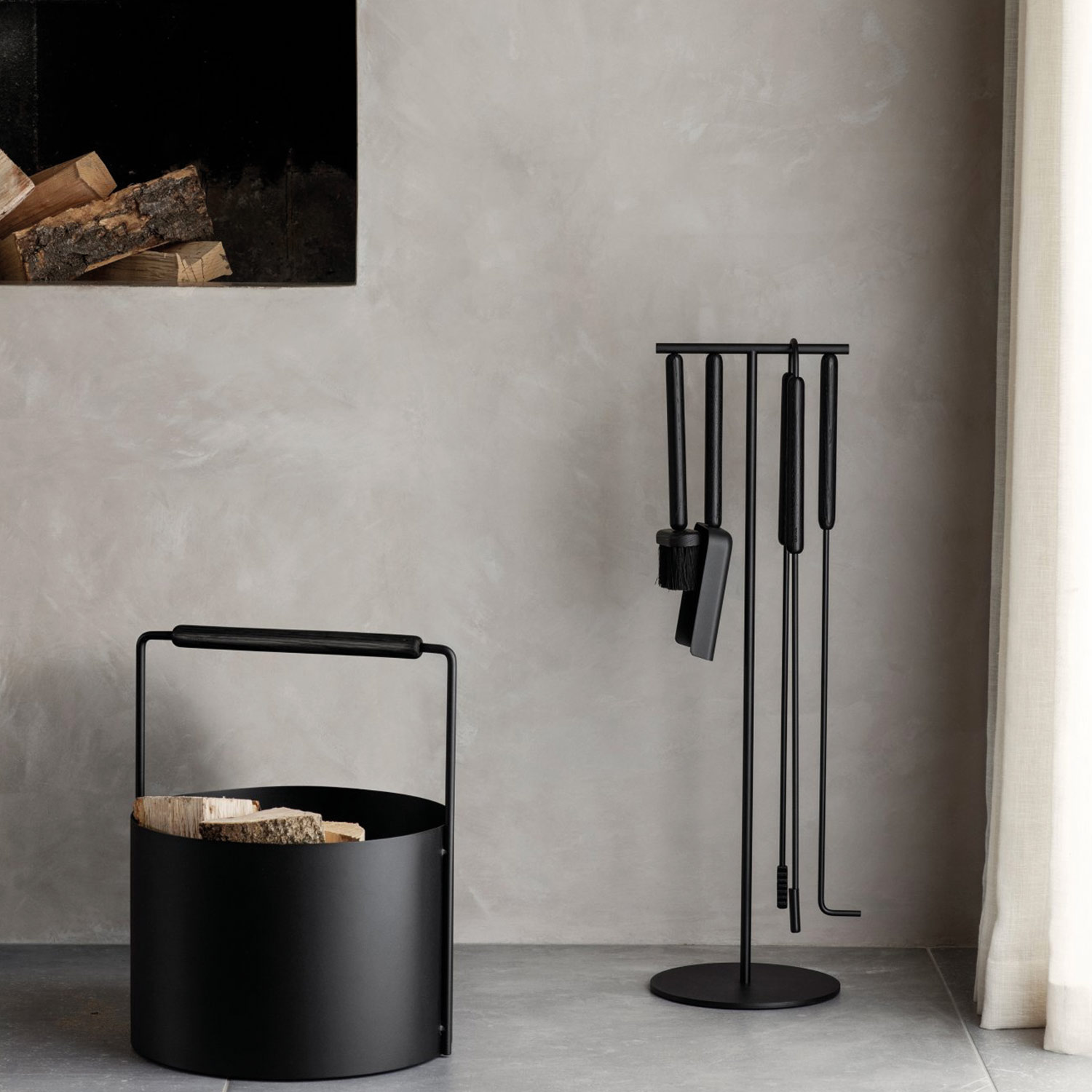 Ashi Holzkorb Holzkorb black oak kaminzubehoer 81841