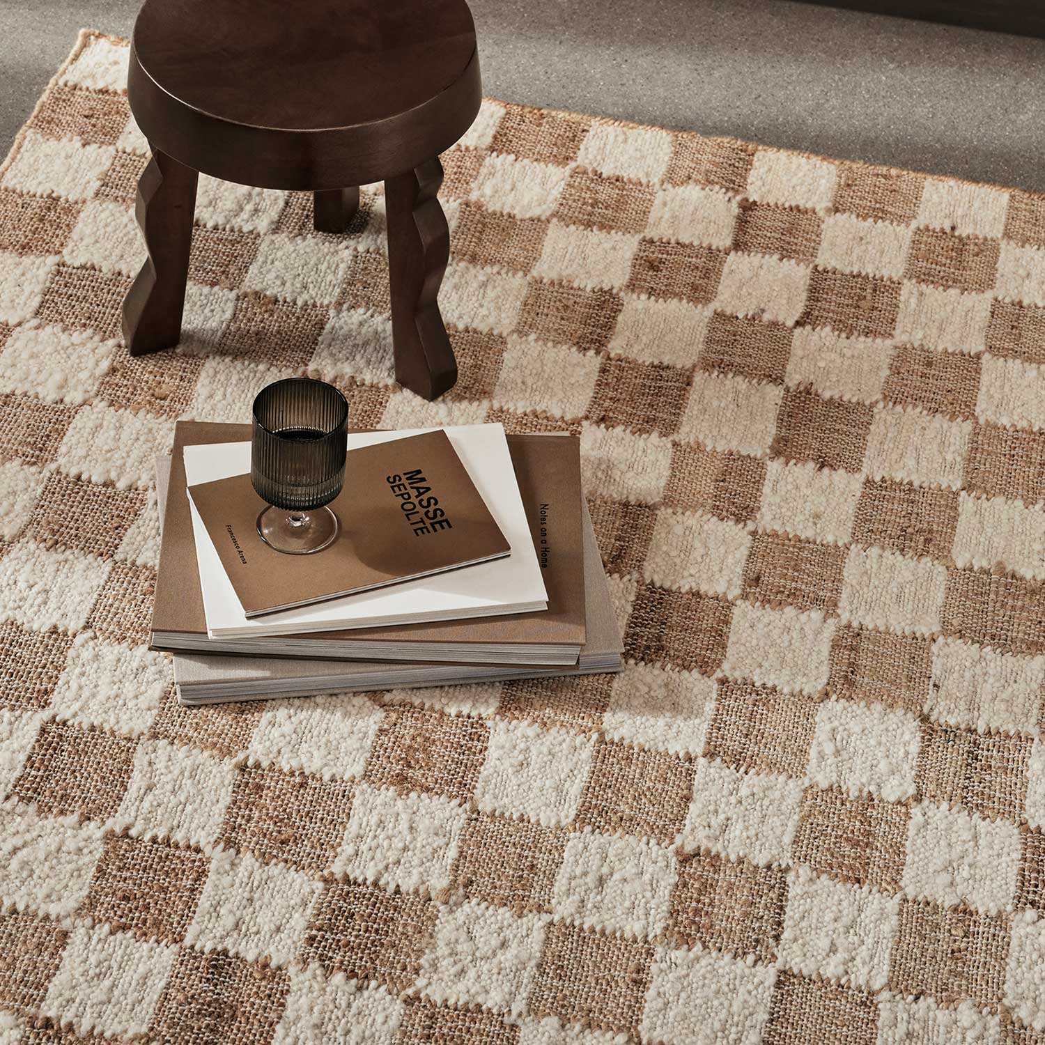 Check Wool Jute Teppich Rug ferm LIVING 101130