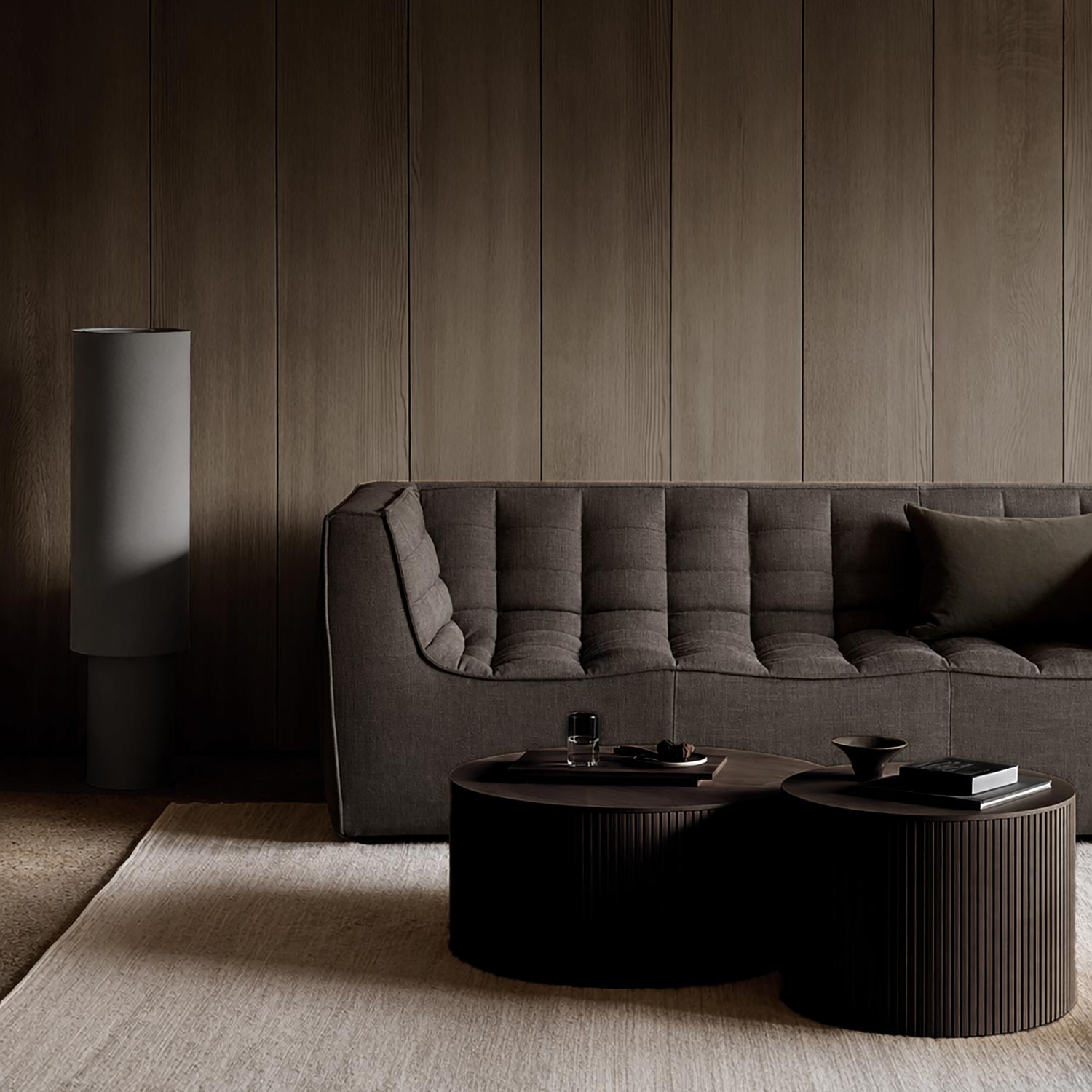 Ethnicraft - N701 Sofa dunkelgrau 3 Sitzer