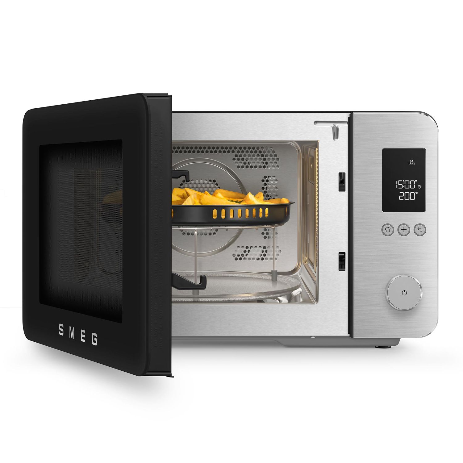 SMEG - Kombi-Mikrowelle mit Air Fry MOC02 schwarz