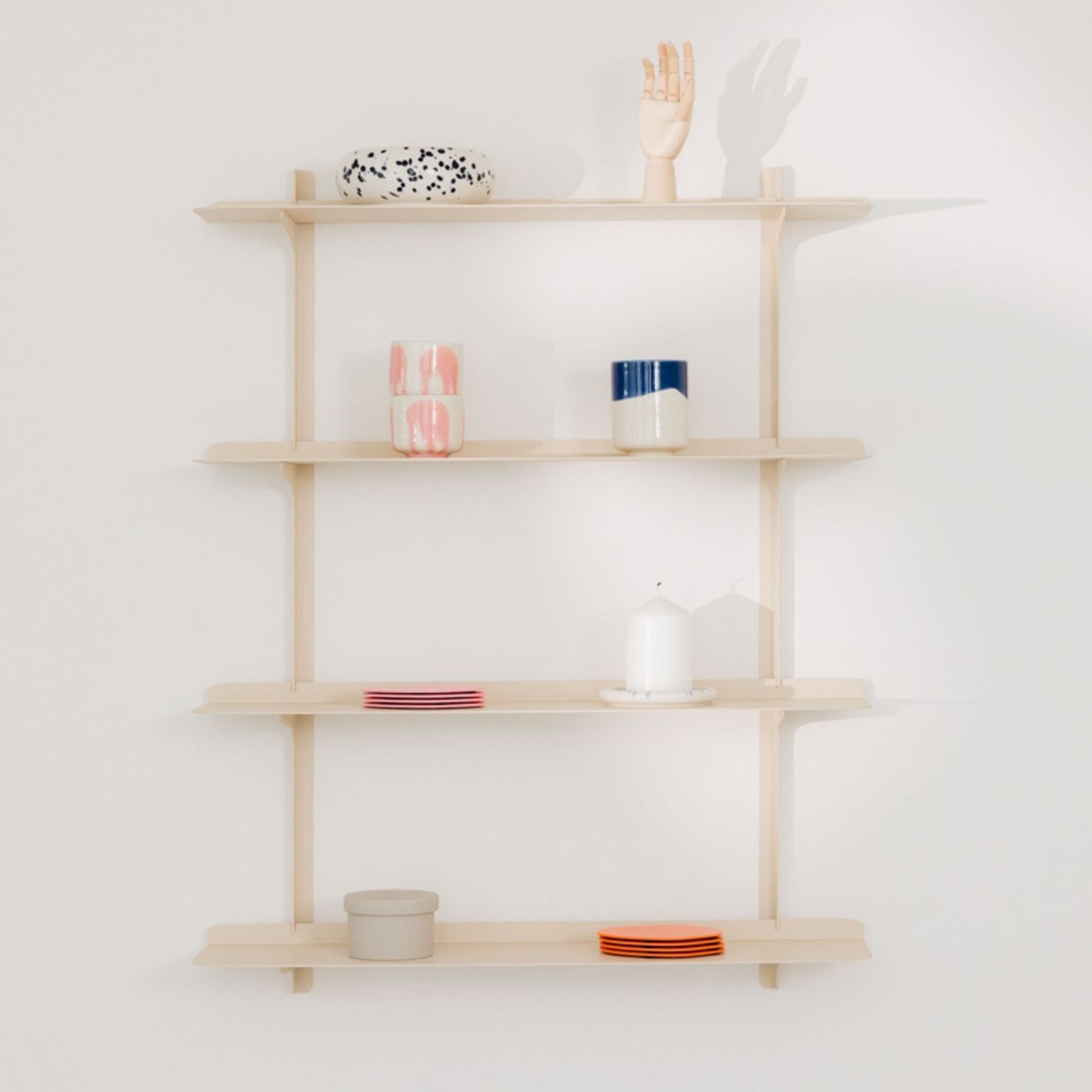 Metallbude - Linara Wandregal 2 Ablagen cashew