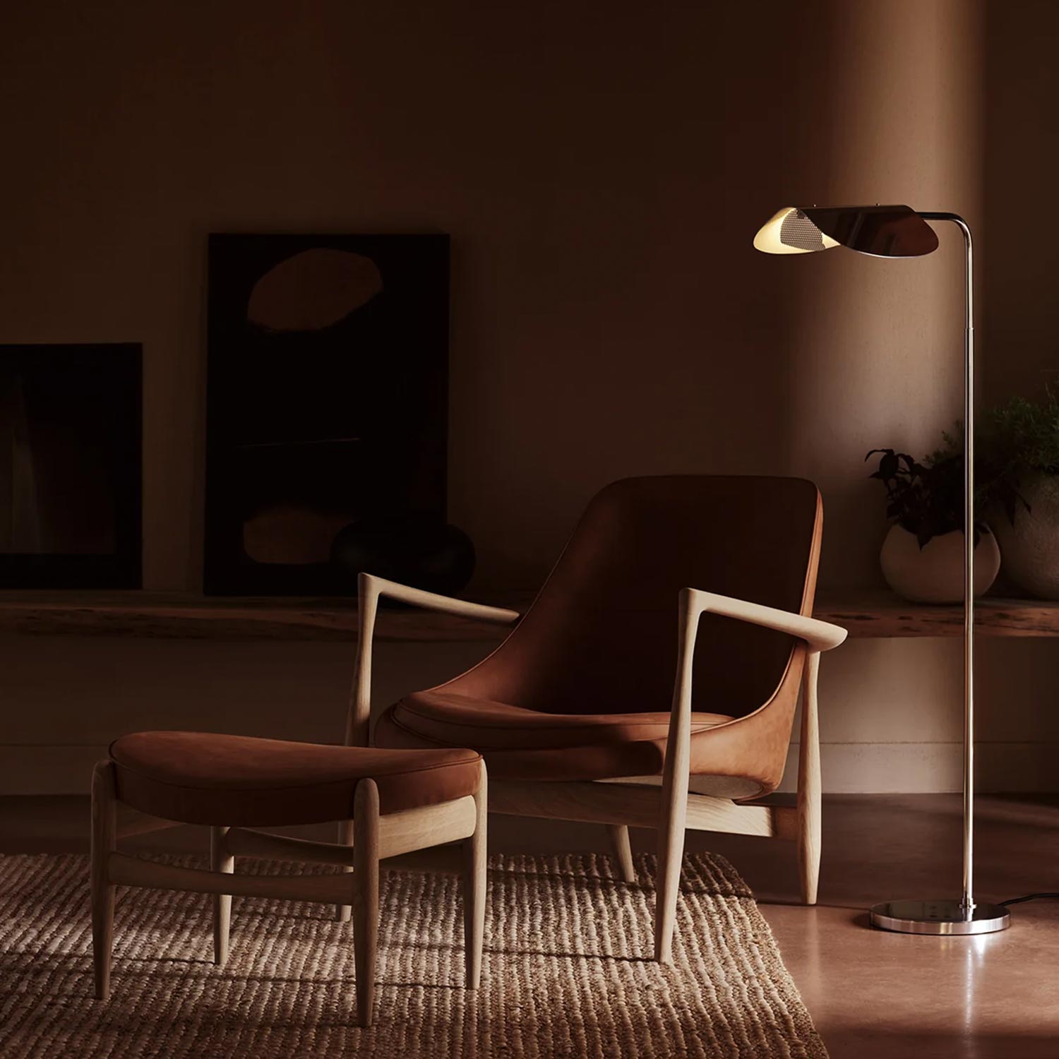 Audo - Elizabeth Loungesessel Walnut/braun