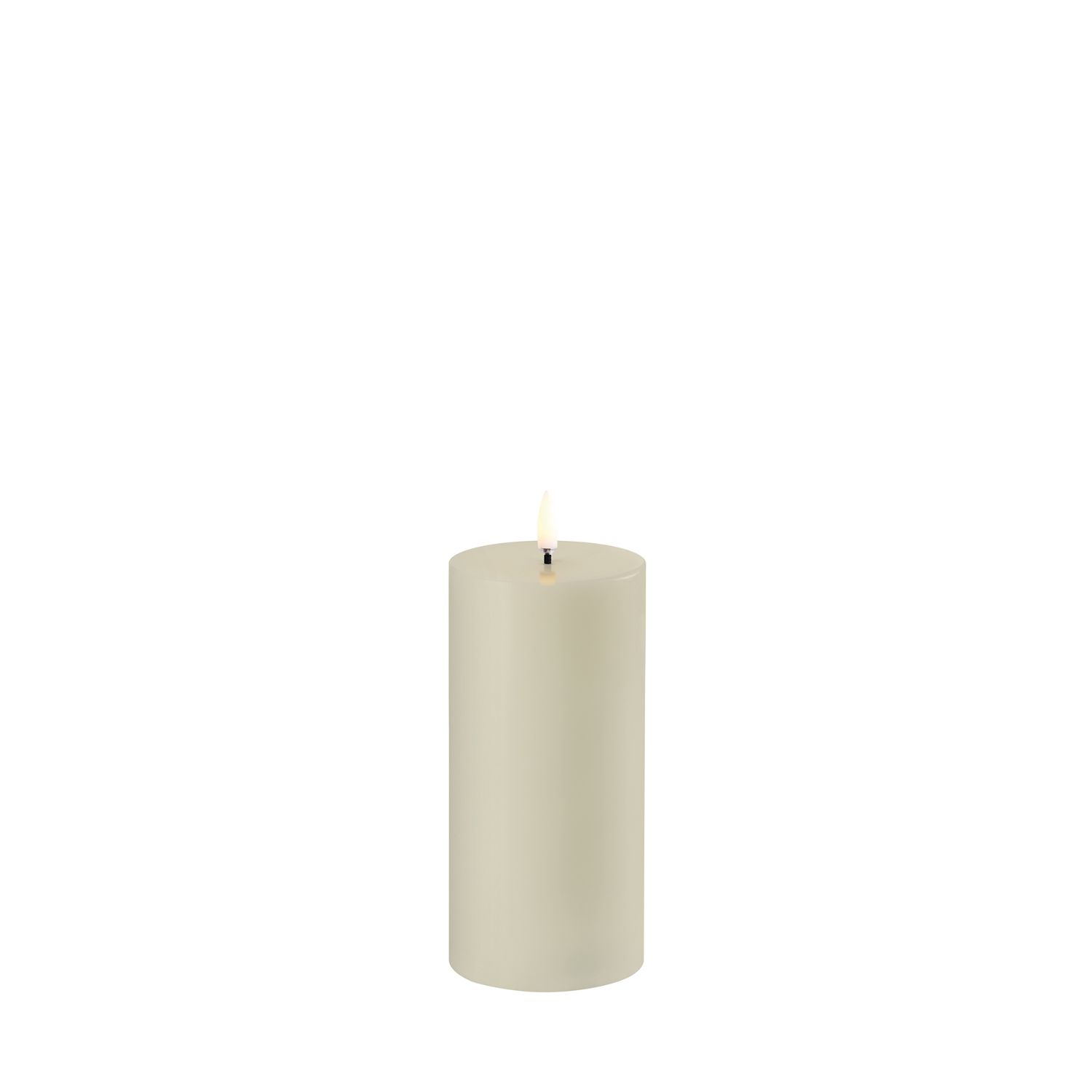 Uyuni Lighting - LED Stumpenkerze smooth 15,2 cm oyster grey