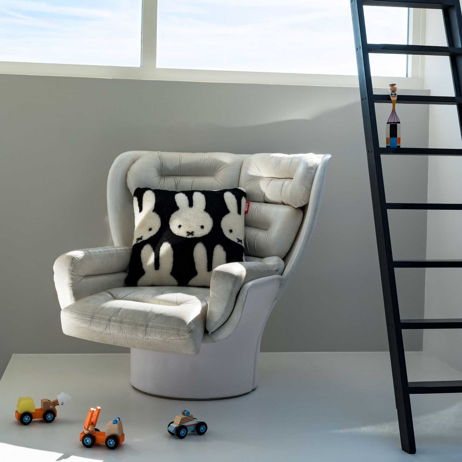 Fatboy - Square Pillow Teddy x Miffy black/white
