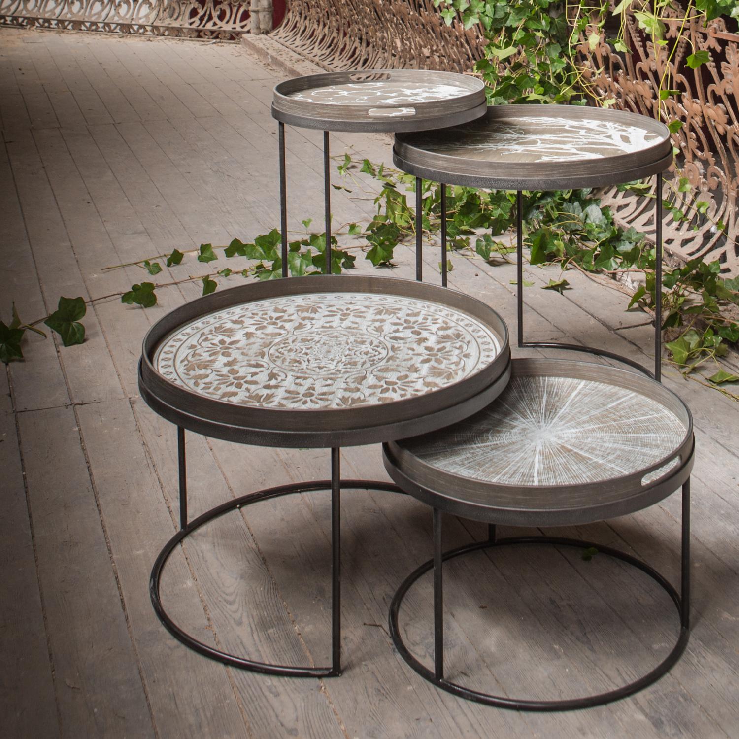 Ethnicraft Notre Monde 20721, 20726 table tray set high low