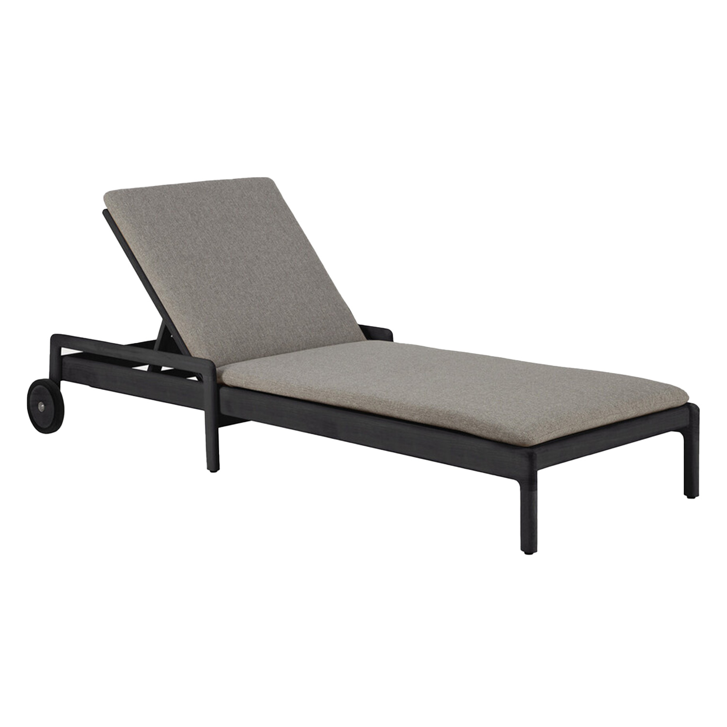 Ethnicraft Jack Sonnenliege plus Posterung Bundle Teak schwarz moccha 103304
