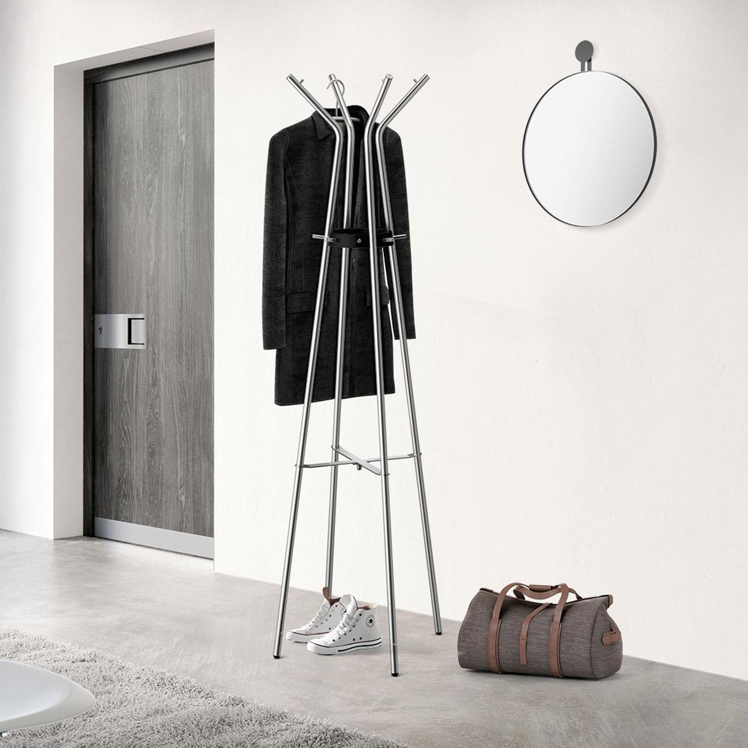 zack morma wandspiegel rund schwarz flur ambiente 87441