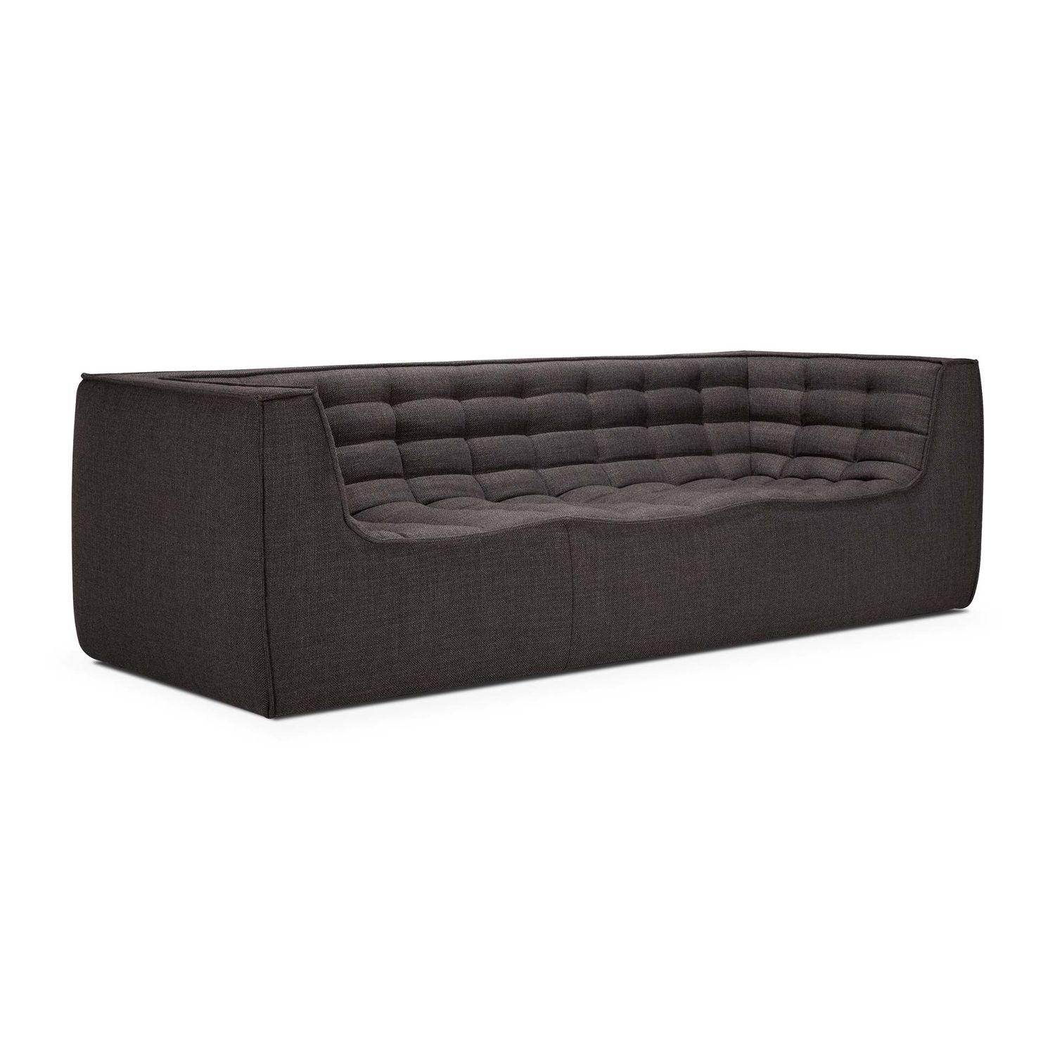 Ethnicraft - N701 Sofa dunkelgrau 3 Sitzer