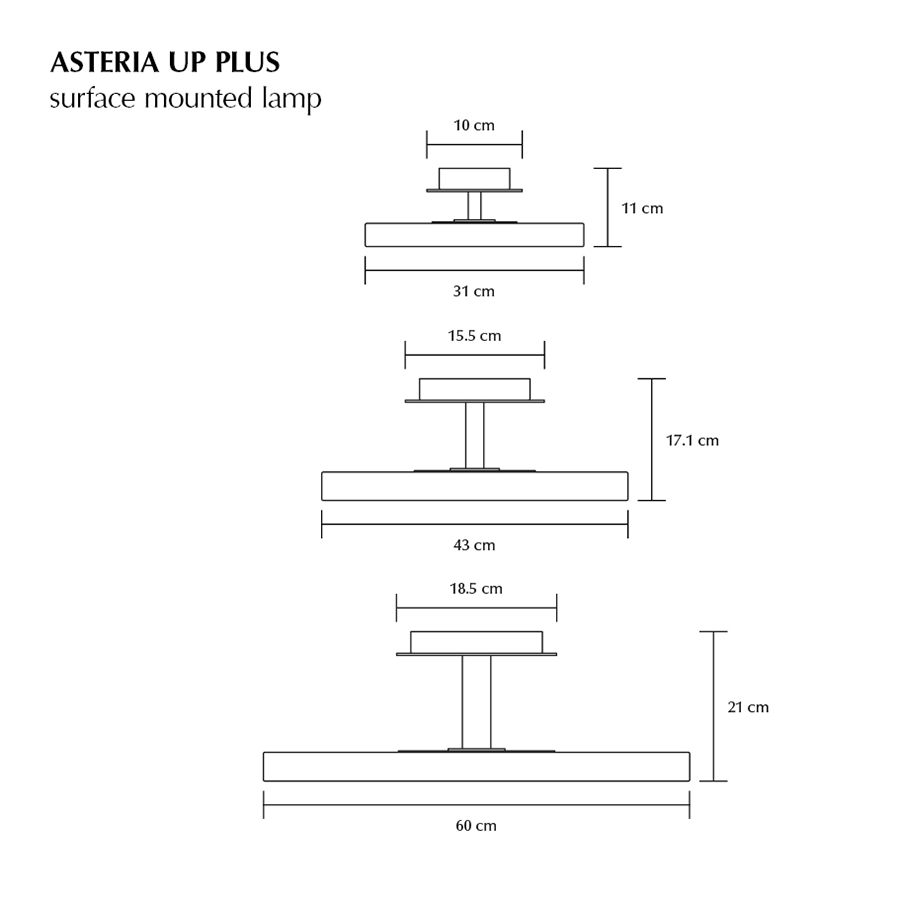 UMAGE - Asteria Up Plus Deckenleuchte mini anthrazit