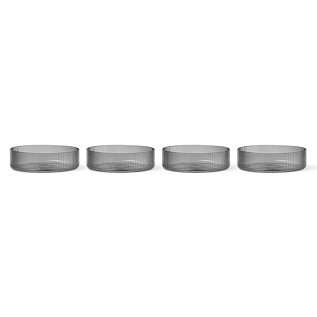ferm living ripple servierschalen freisteller geraeuchertes grau 84685