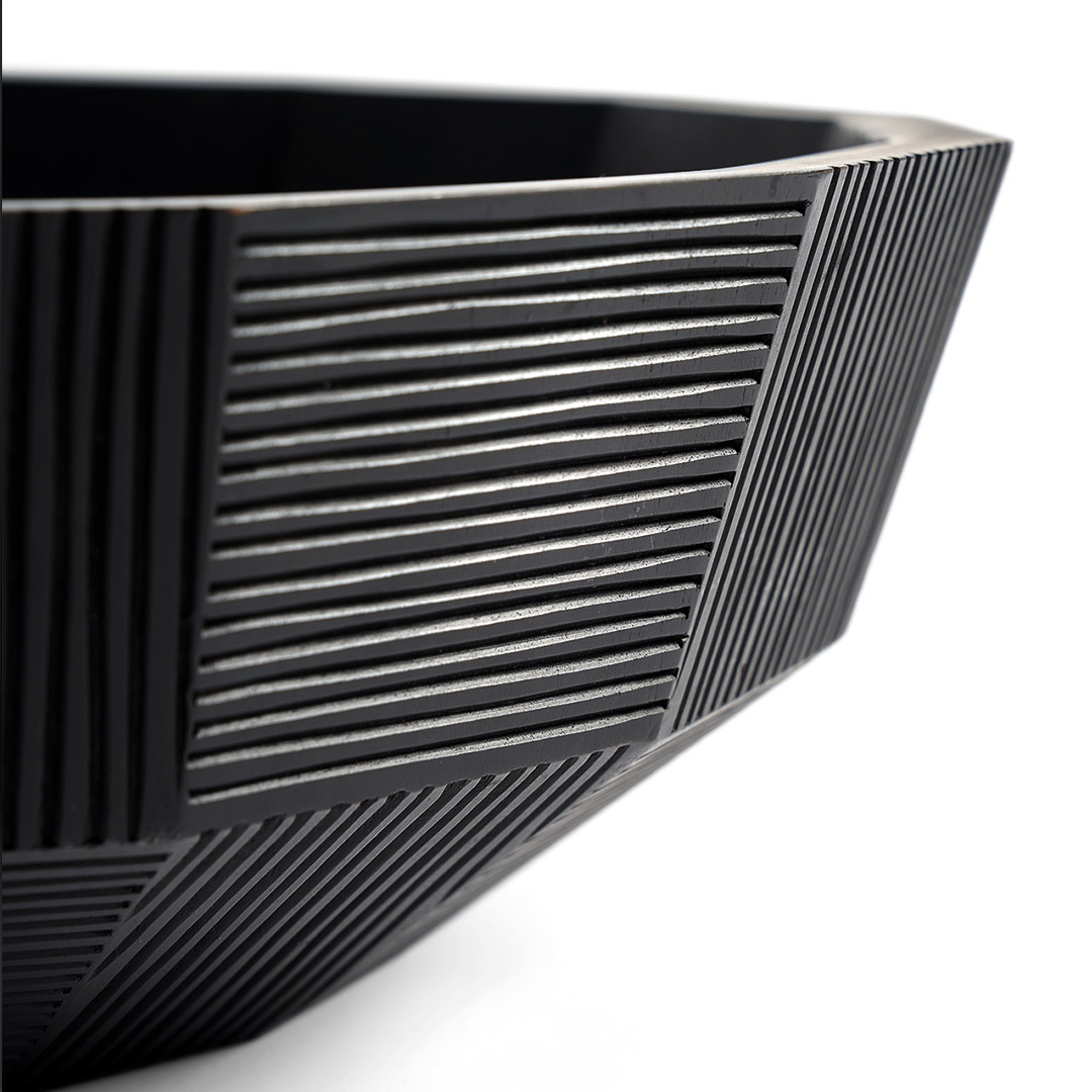 ethnicraft striped schale mahagoni freisteller close up 84248