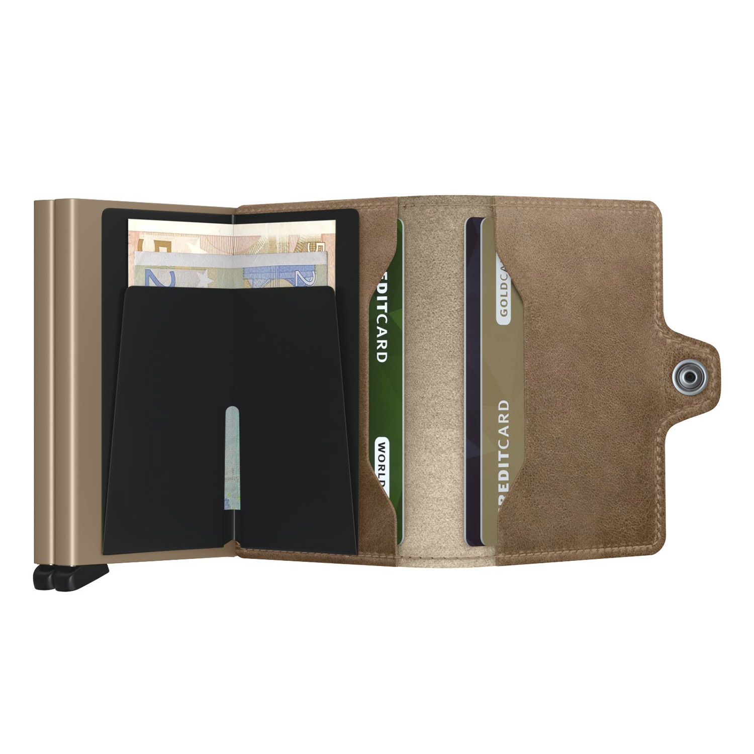 secrid twinwallet vintage taupe offen 105070