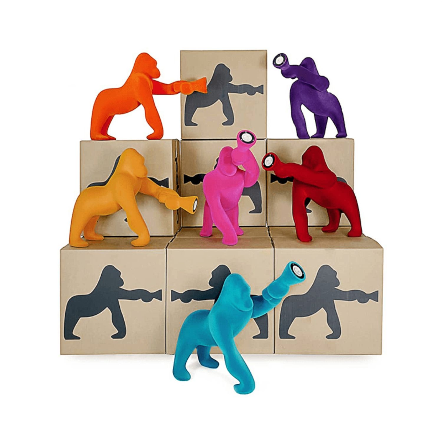 Qeeboo - Kong XS Velvet Finish Tischleuchte rot