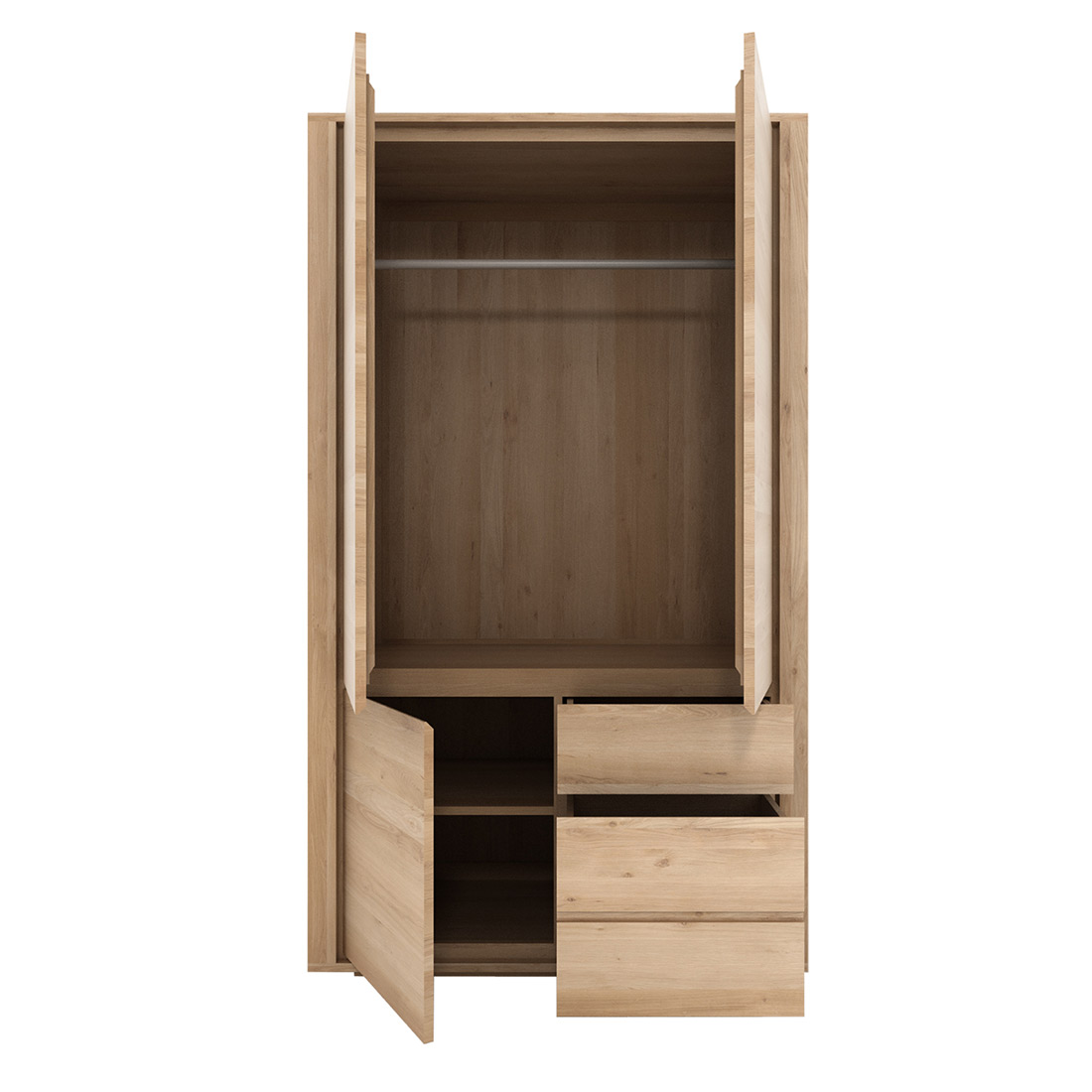 ethnicraft shadow kleiderschrank freisteller offen 89307