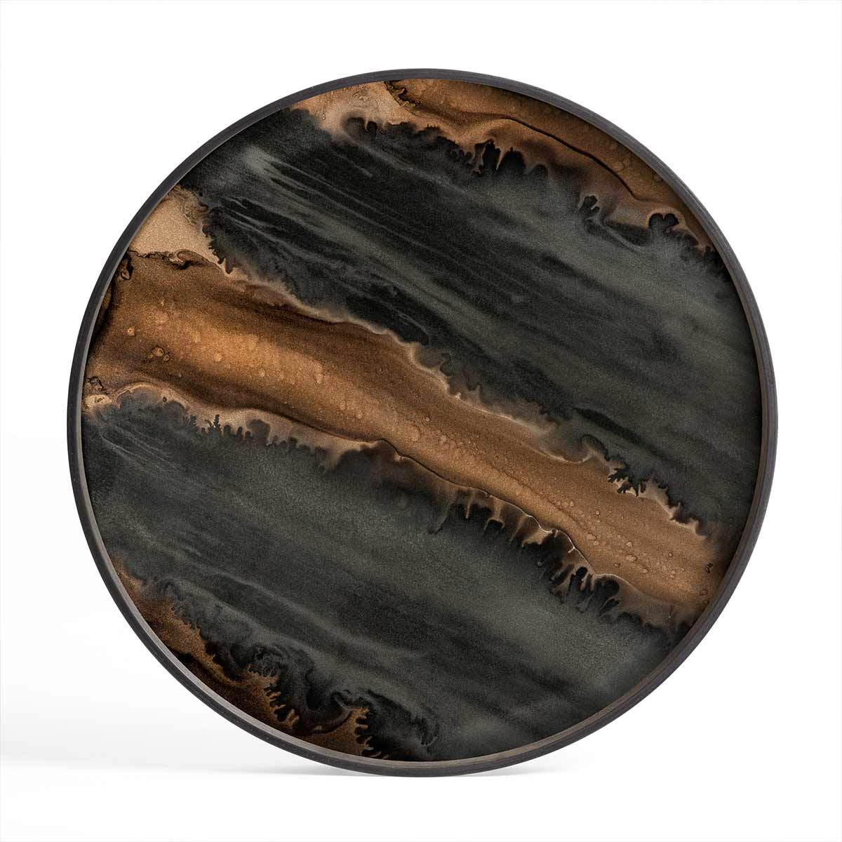 ethnicraft organic tablett rund glass bronze 86129