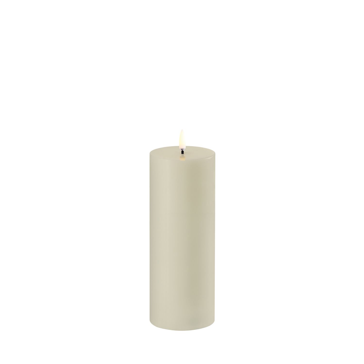 Uyuni Lighting - LED Stumpenkerze smooth 20,3 cm oyster grey