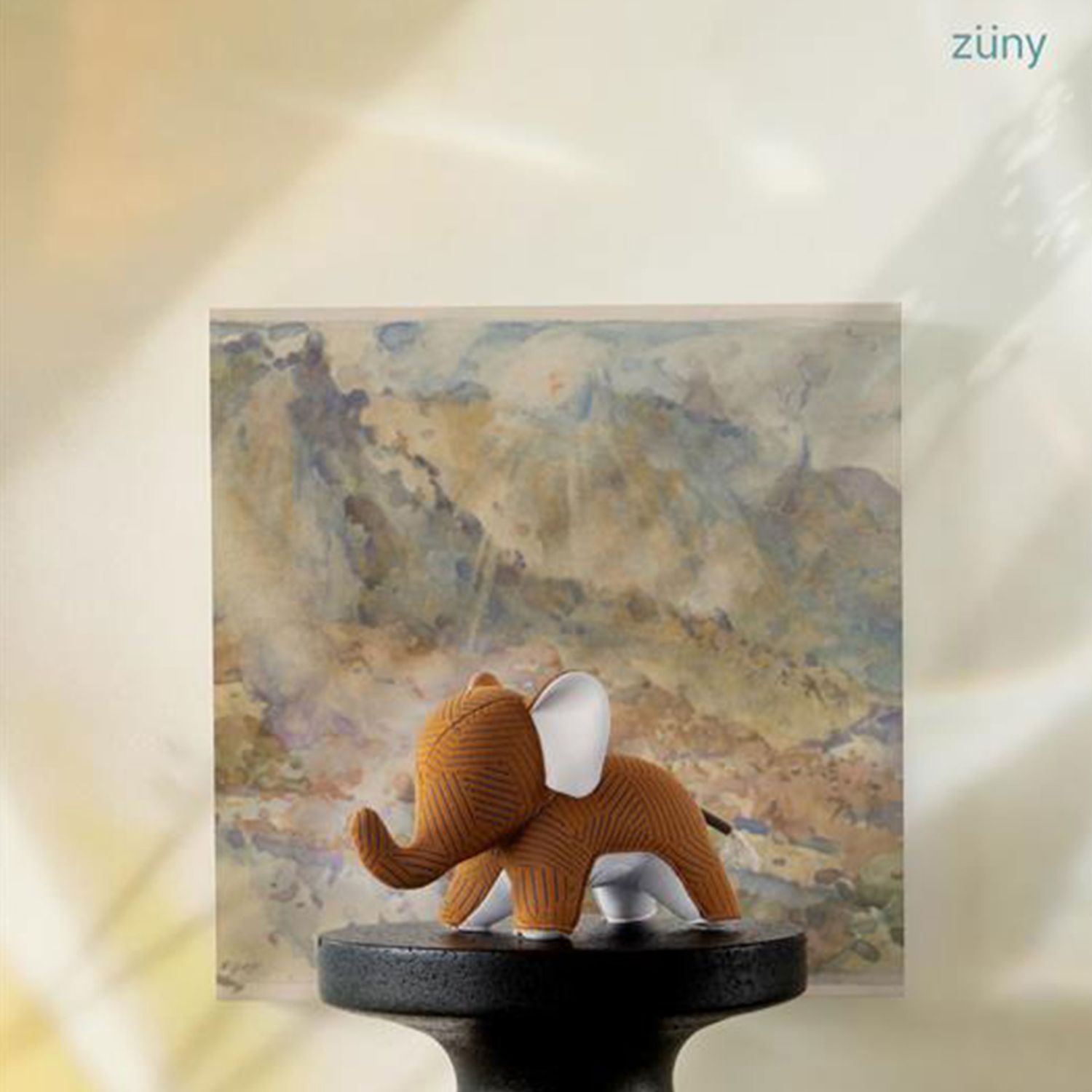 Züny - Buchstütze Elefant Abby (Kvadrat Razzle Dazzle) tan