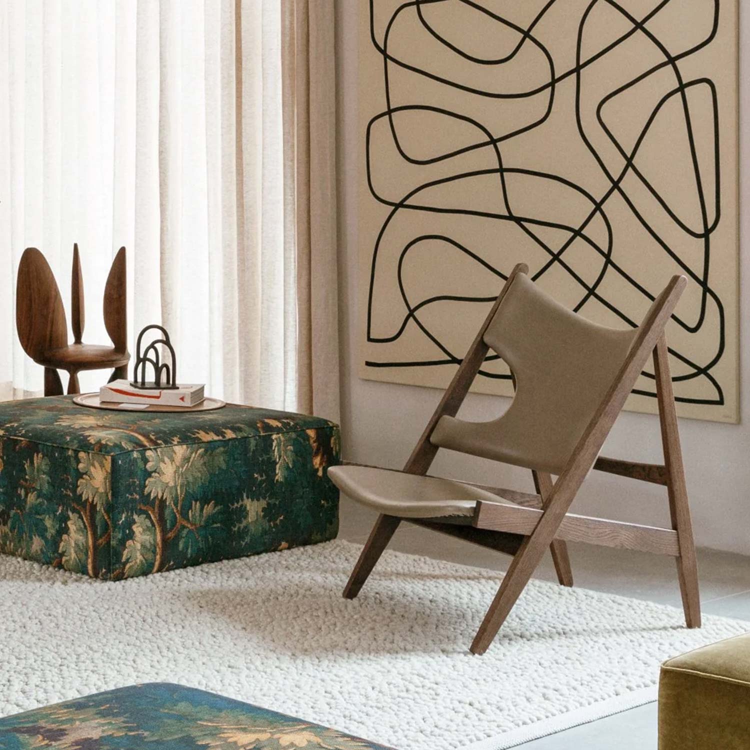 Audo - Knitting Lounge Chair dark stained oak/dakar