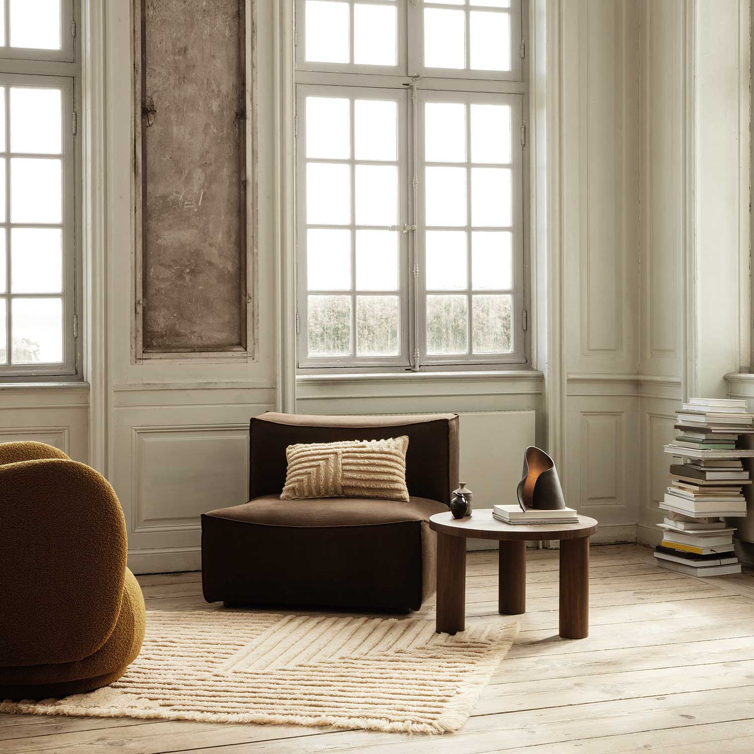 ferm living rico lounge chair ambiente wohnzimmer braun 85051
