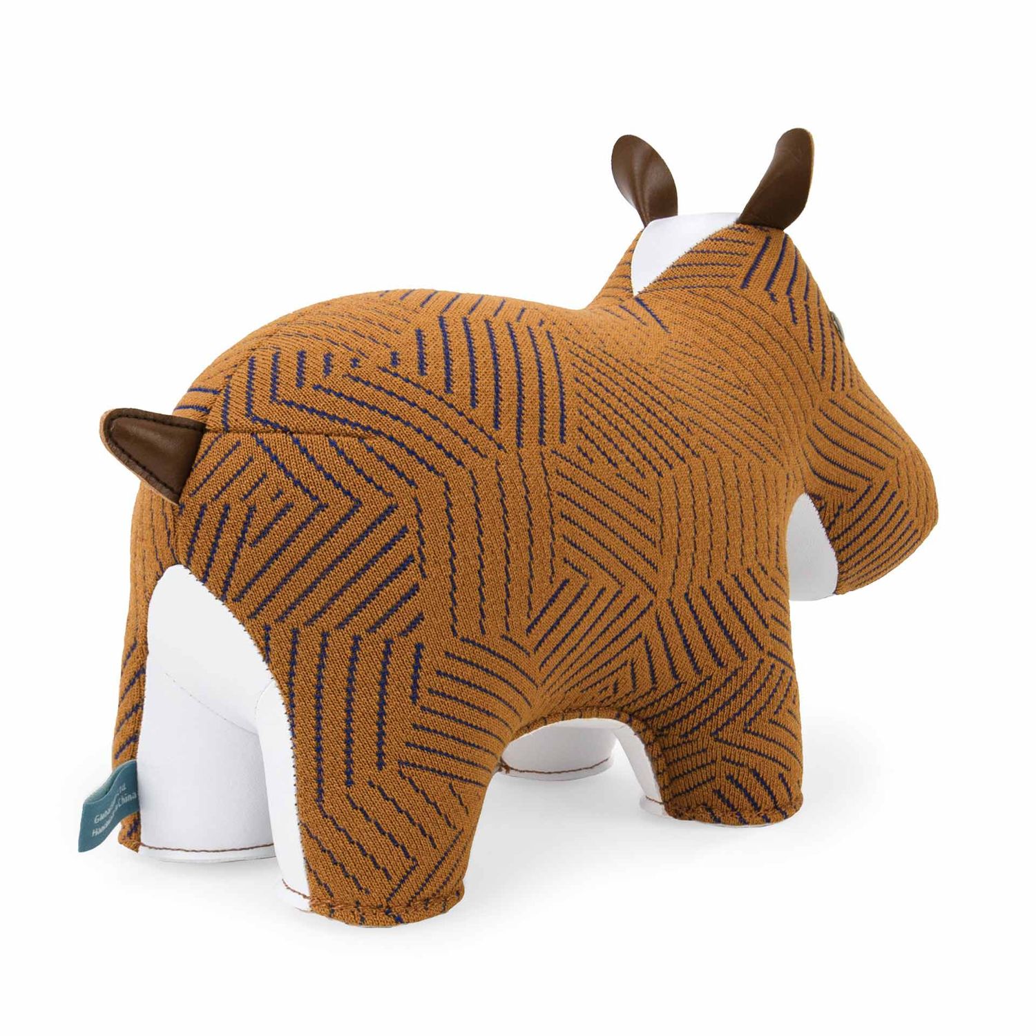 Züny - Buchstütze Nilpferd (Kvadrat Razzle Dazzle) tan