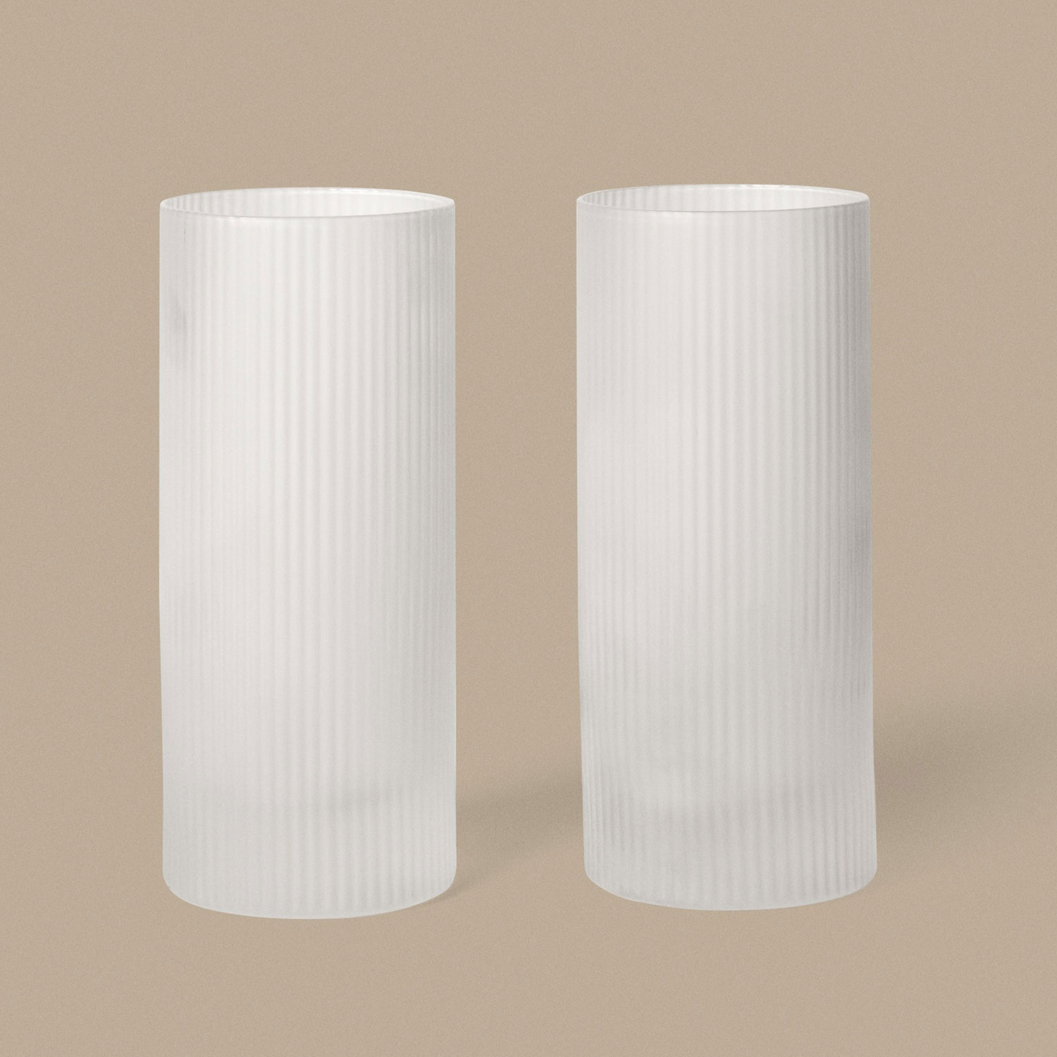 Ferm Living - Ripple Highball Gläser 2er Set frosted